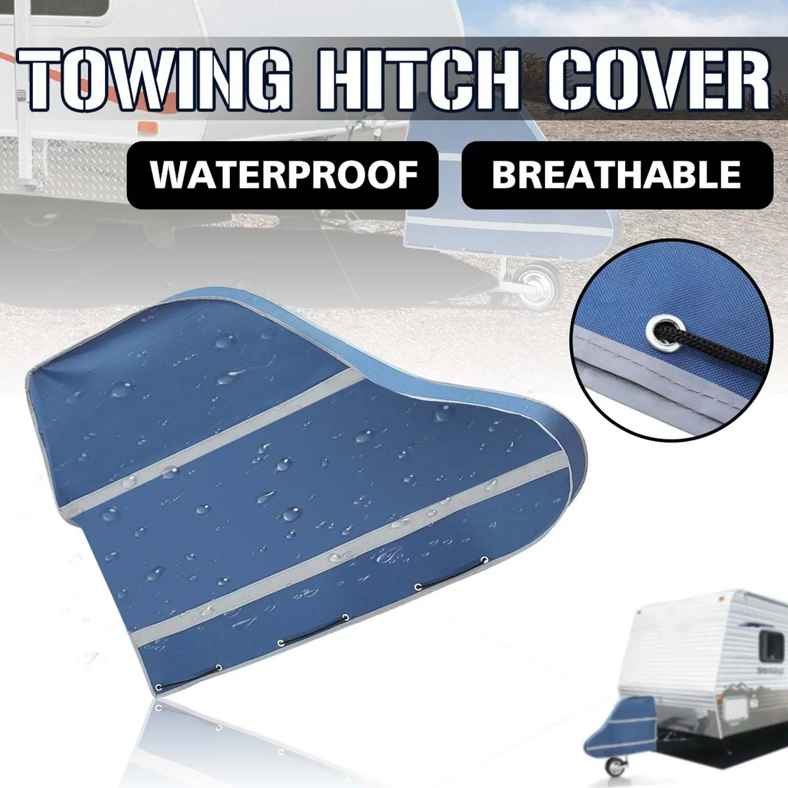 Caravan Hitch Cover Waterproof Drawbar Protective Towing for Trailer Campervan