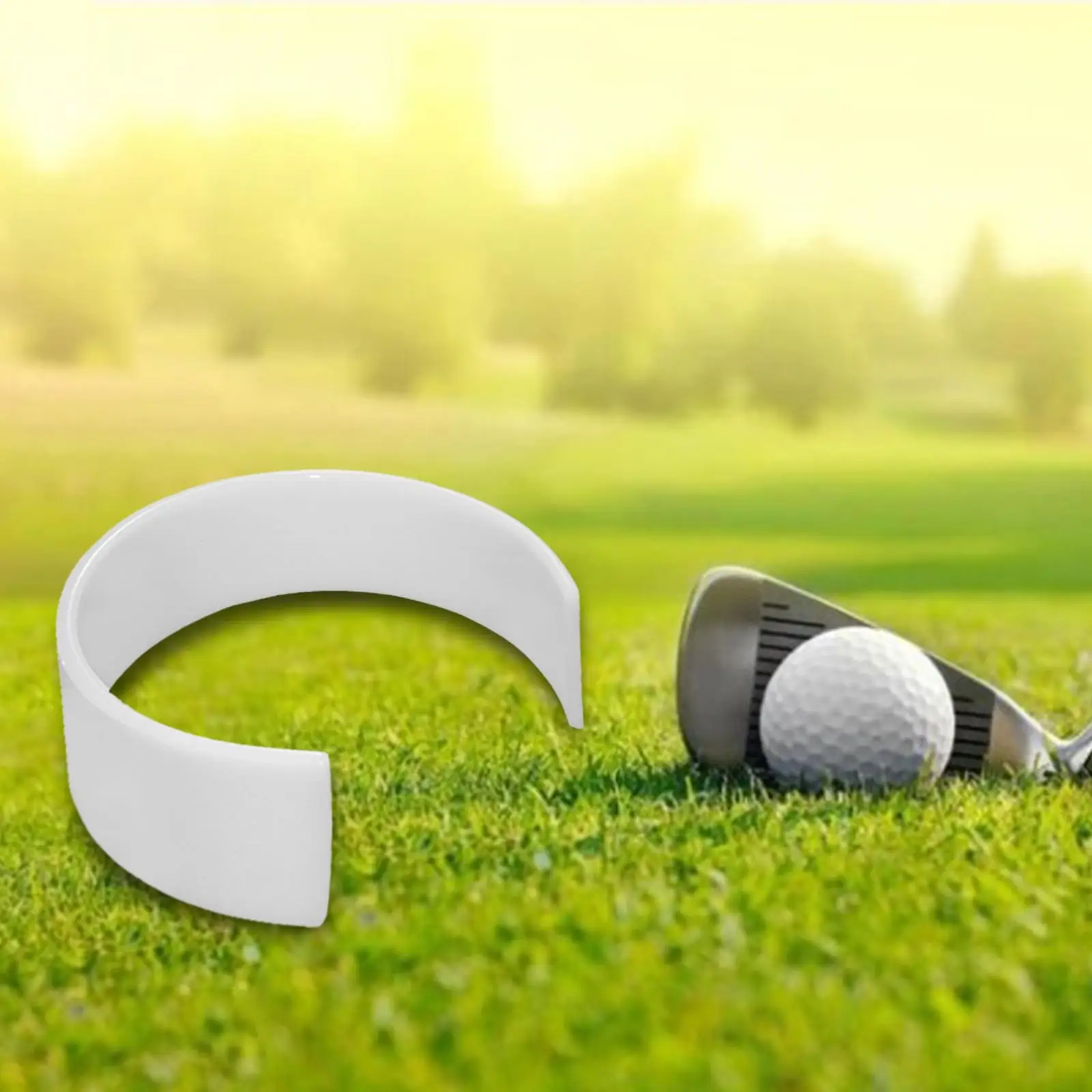 Golf Putting Hole Cup Ring Trainer Accessory Training Aid Exercise White Golf Putt Cup for Putting Green Home Office Yard Lawn