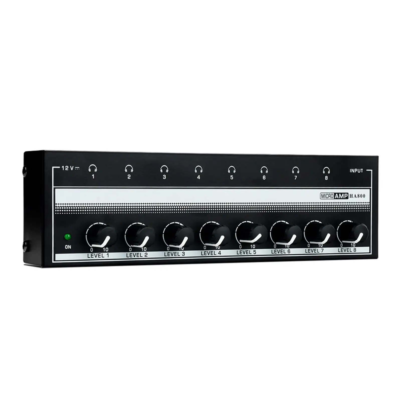 Small Audio Mixer, 8 Channel ,Compact, stereo Headphone Loudspeaker for Studio Sound Reinforcement Musical Stage Performances