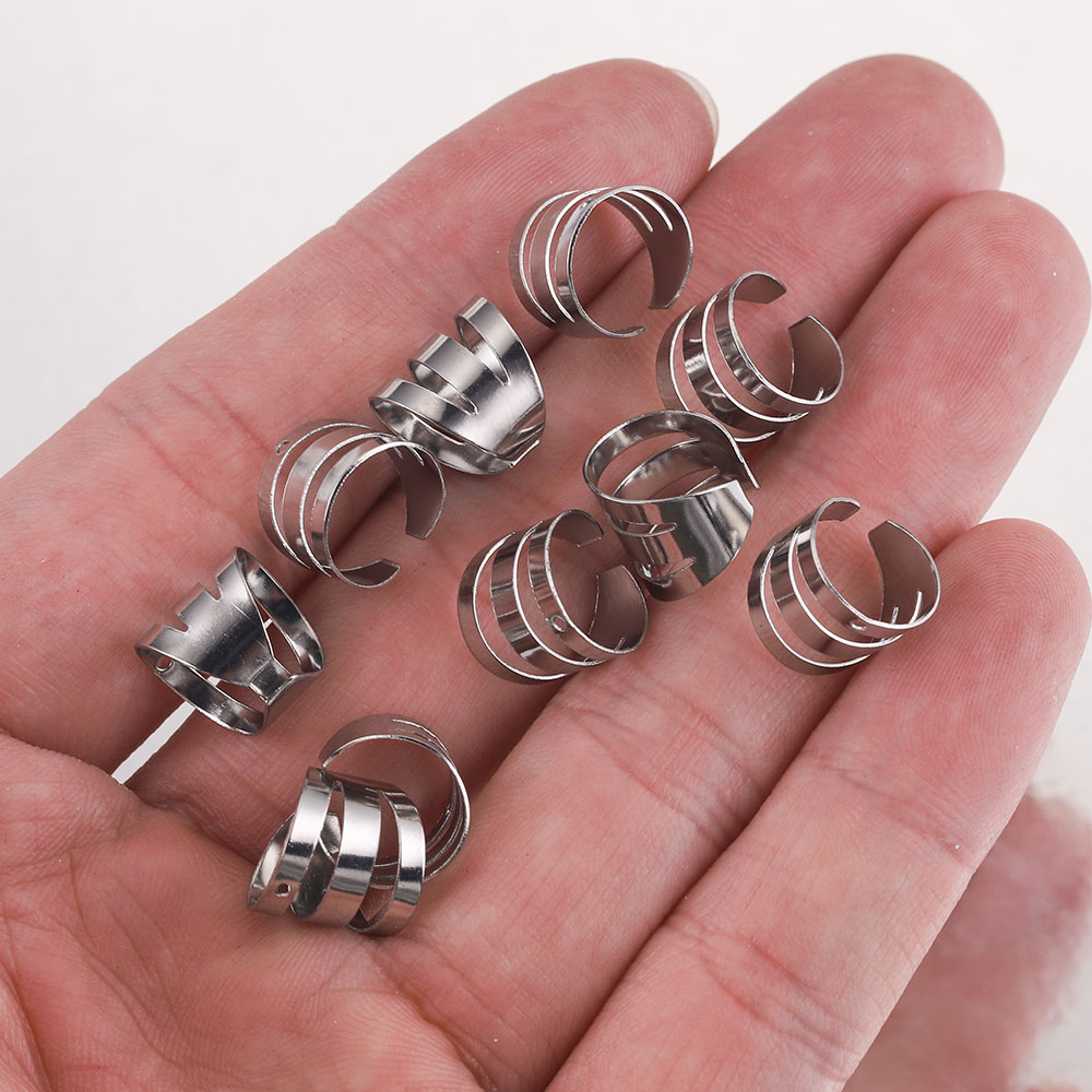 10 Stück Edelstahl Punk Rock Ohrclip Manschettenwickel Ohrringe Kein Piercing-Clip auf Knorpelwickel für DIY Schmuckherstellung Zubehör – Detail 7