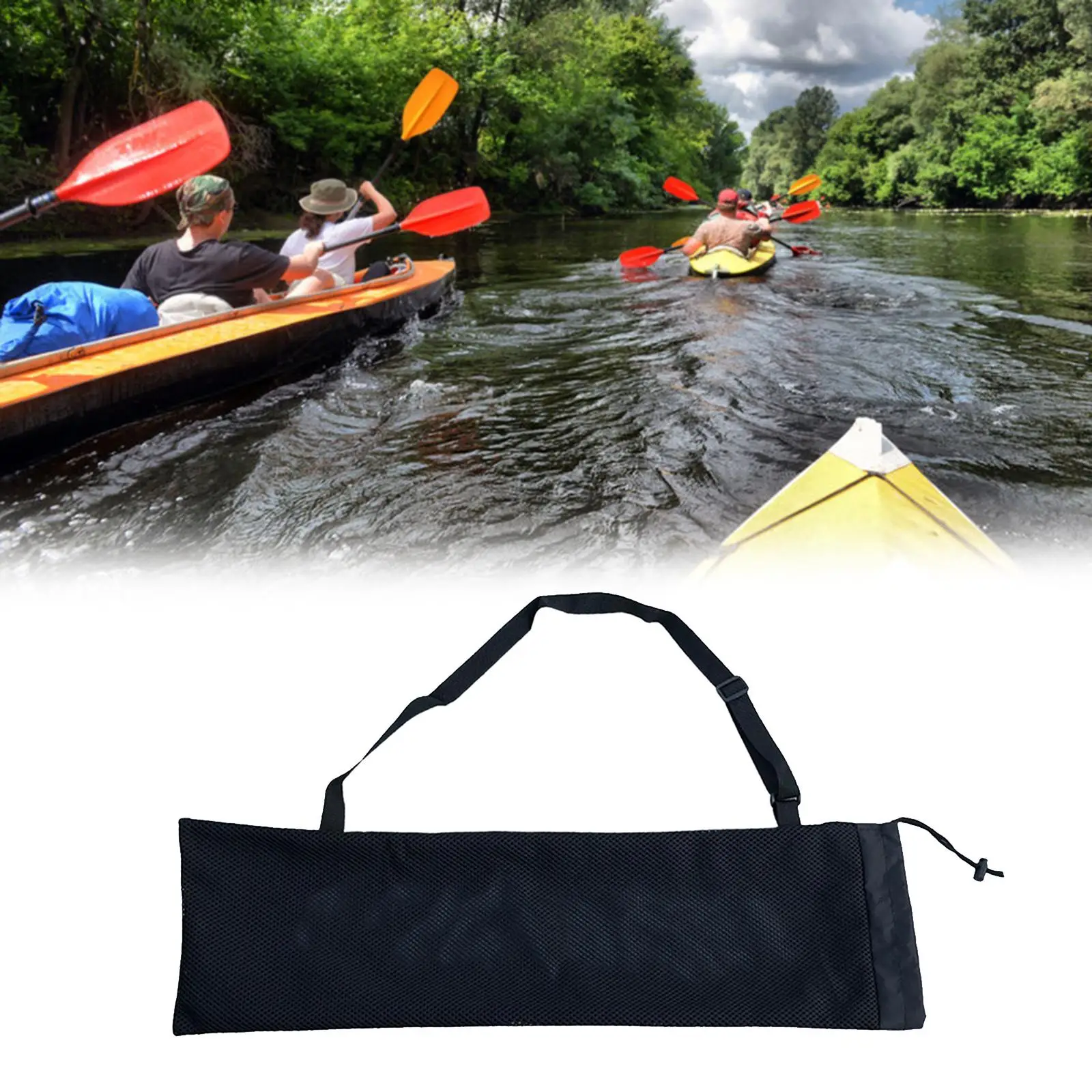 Oxford Cloth Kayak Paddle Bag with Shoulder Strap Storage Pouch for Raft Paddleboard Surfing Board Dinghy Pump Oar