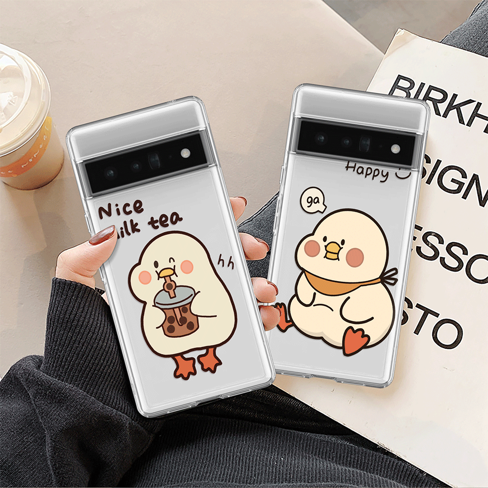 Kawaii Duck чехол для телефона для Google Pixel 8 Pro 7a 7Pro 7 6a 6 6Pro 5  5a 5G 4 2 3 3a 4a XL Carcasa Clear Cover Animal Soft TPU | AliExpress