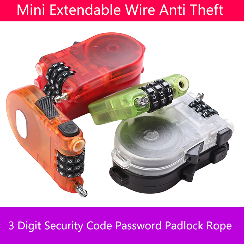 Title 1, 3 Digit Security Code Cable Lock Password Long ...