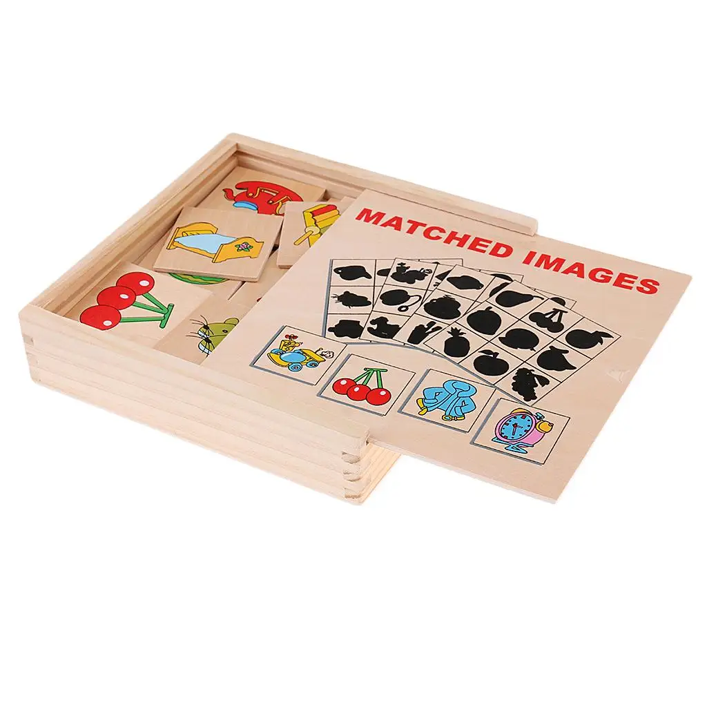 children montessori Kindergarten Game Set Shape Learn Toys Shadow Matching Cards