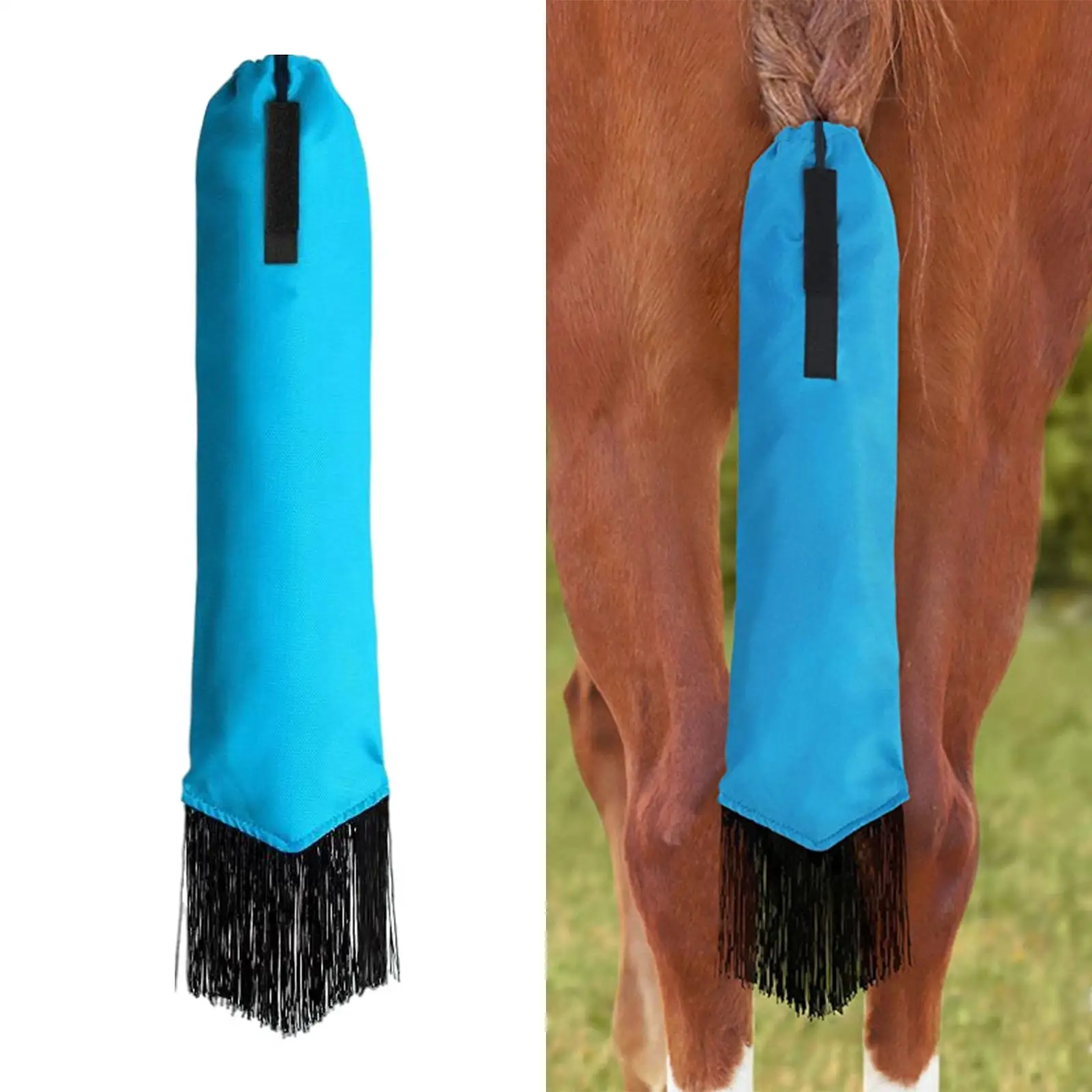 Horse Tail Bag with Fringe Horse Tail Wrap Protector Horse Long Tail Decoration Equestrian Equip Horse Racing Care