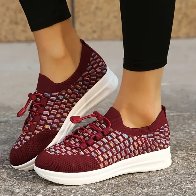 Women Flat Glitter Sneakers Casual Female Mesh Lace Up Bling Platform  Comfortable Plus Size Vulcanized Shoes 2019 Soft Knitting - AliExpress