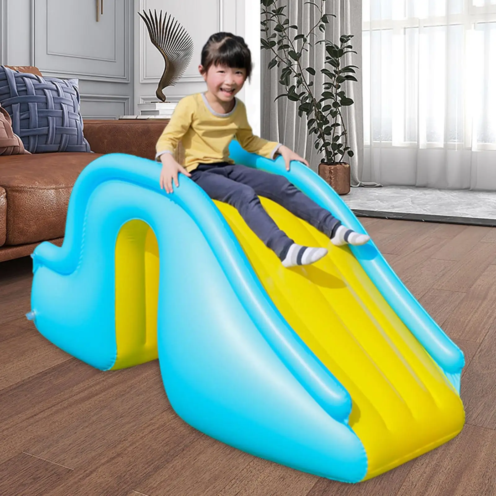 Inflatable Pool Slide PVC Easy Portability Folding Waterslide for Garden Paddling Pool above Ground Pool Yard Water Play Toys