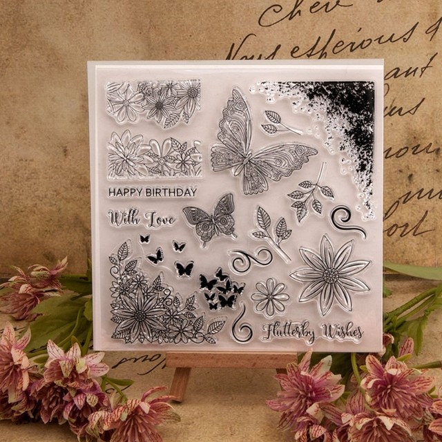 Flower-Leaves Clear Stamps Silicone Stamps for DIY Cards Making-Decor -  AliExpress