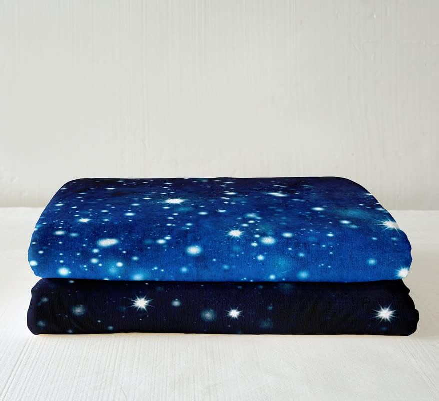 Title 4, Galaxy Fleece Throw Blanket Outer Space Plush B...