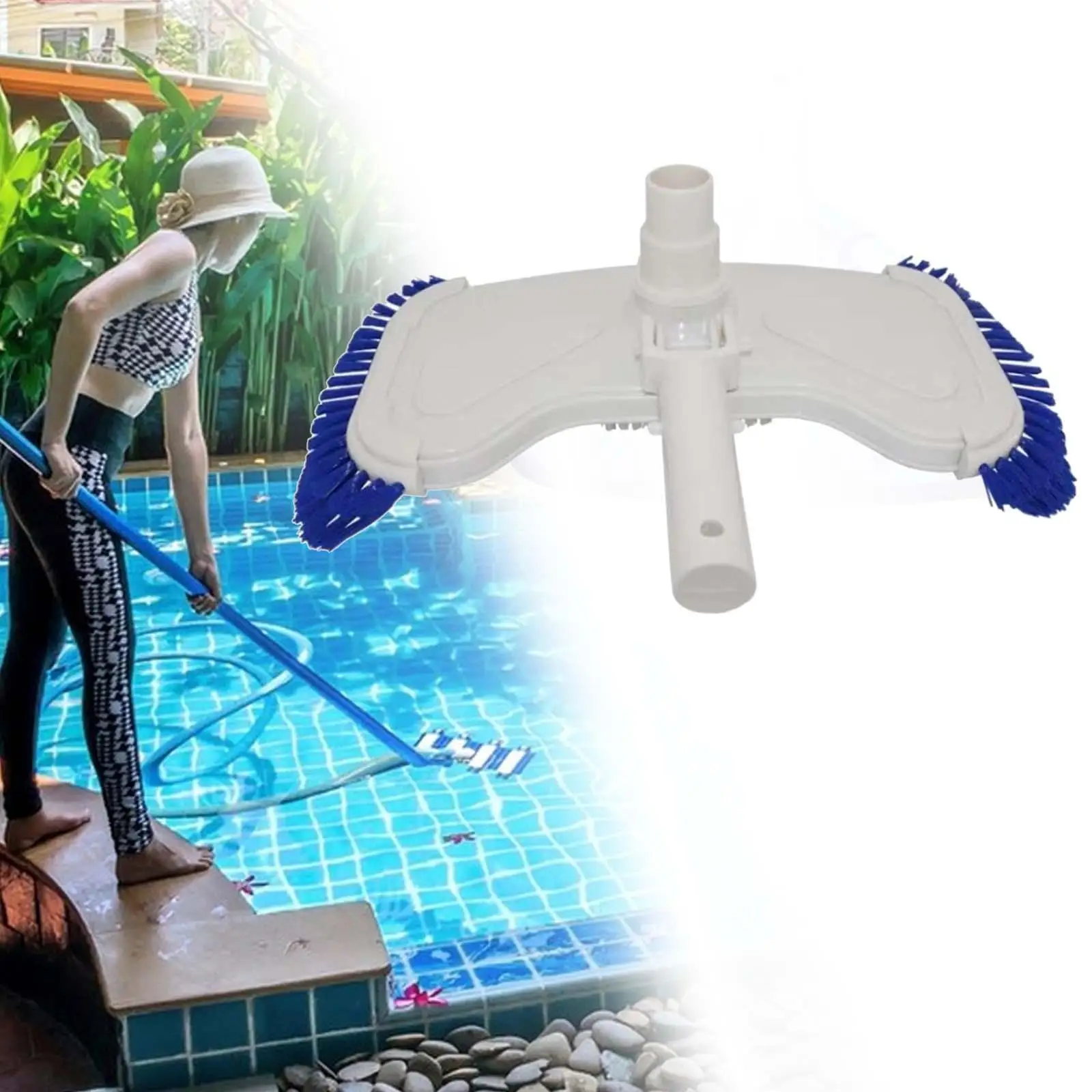 Swimming Pool Vacuum Head with Brush Accessories Flexible Deeply Cleaning 14