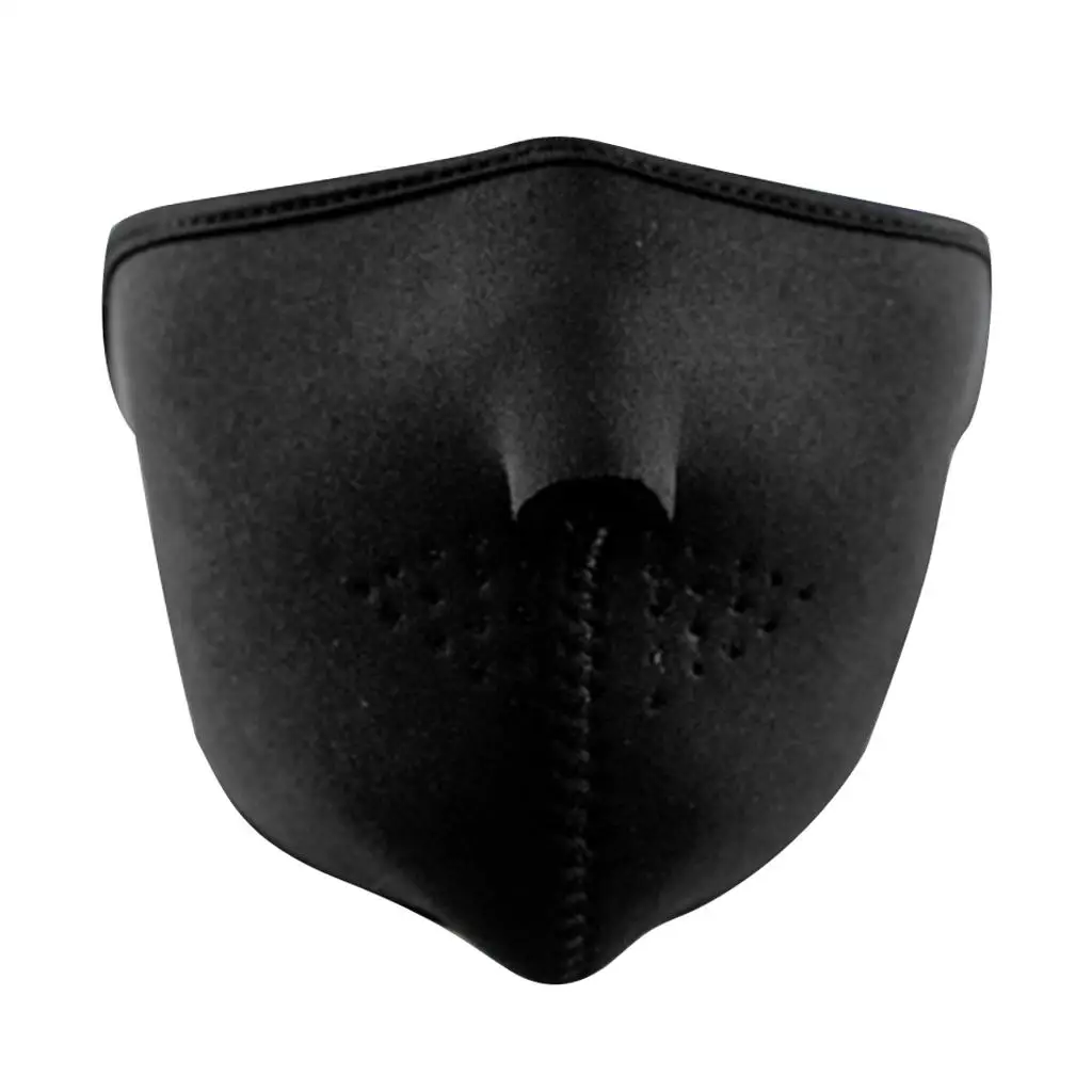 Black Neoprene Multi Use Ski Half Face Mask for Running Skiing Bike Cycling - Windproof & Dustproof