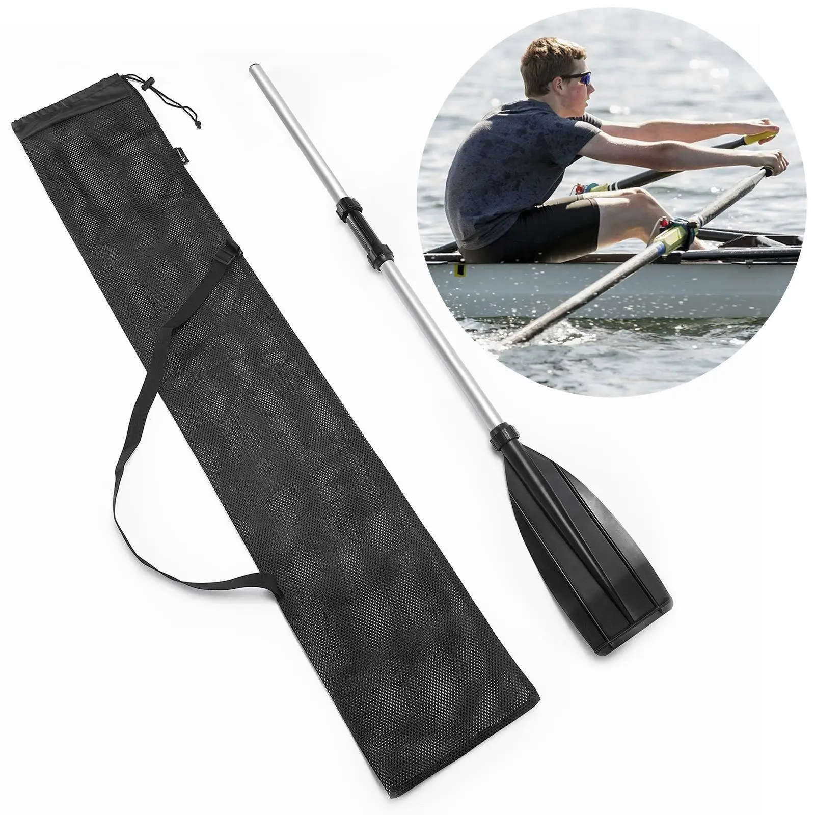 Kayak Paddle Storage Bag Split Shaft Canoe Paddle Holder Pouch Case Protector Carrying Bag Adjustable Shoulder Strap Accessories