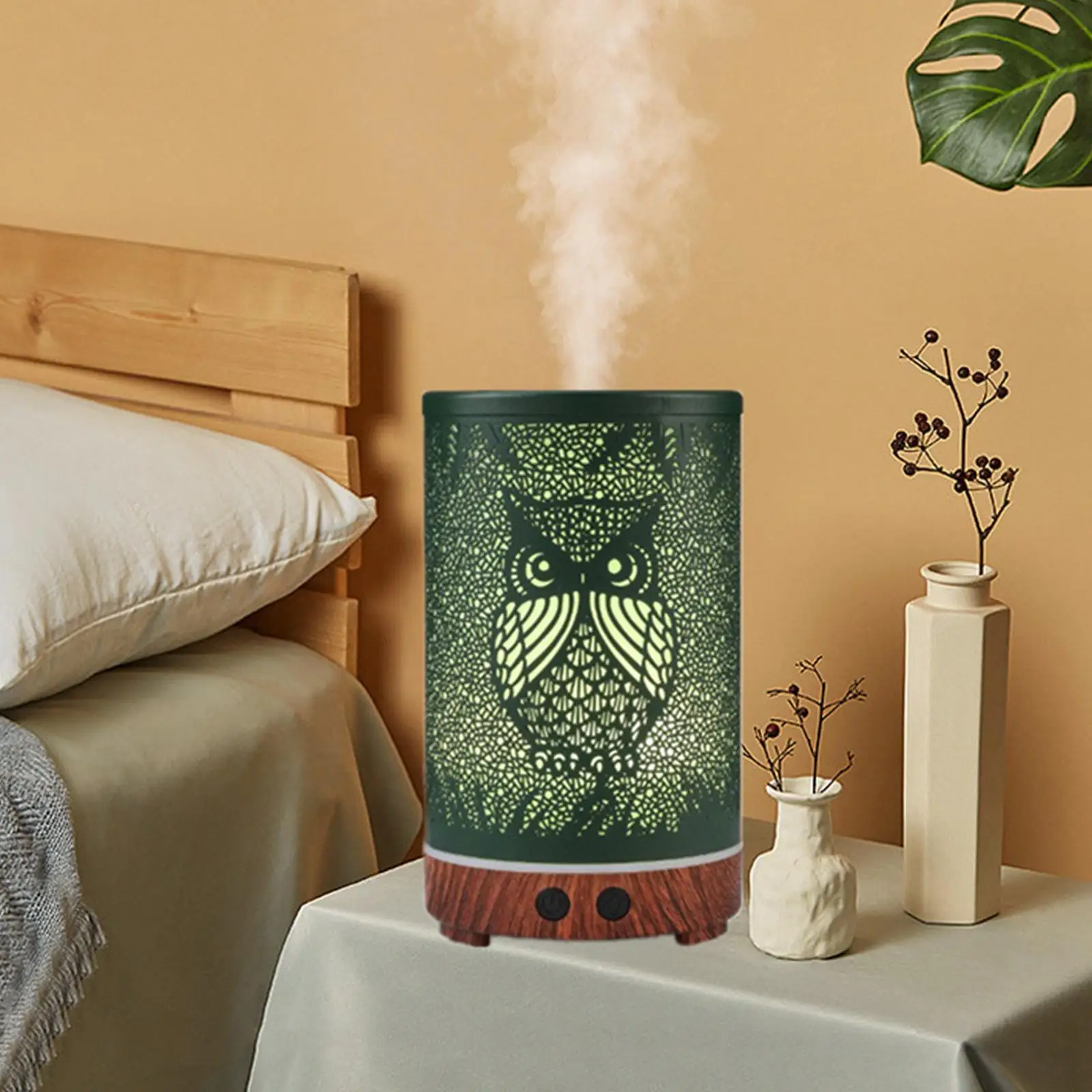 Air Aromatherapy Humidifier UK Plug 200ml 7 Color Changing LED Ornament Owl Essential Oil Diffuser for Easter Home Friends Kids
