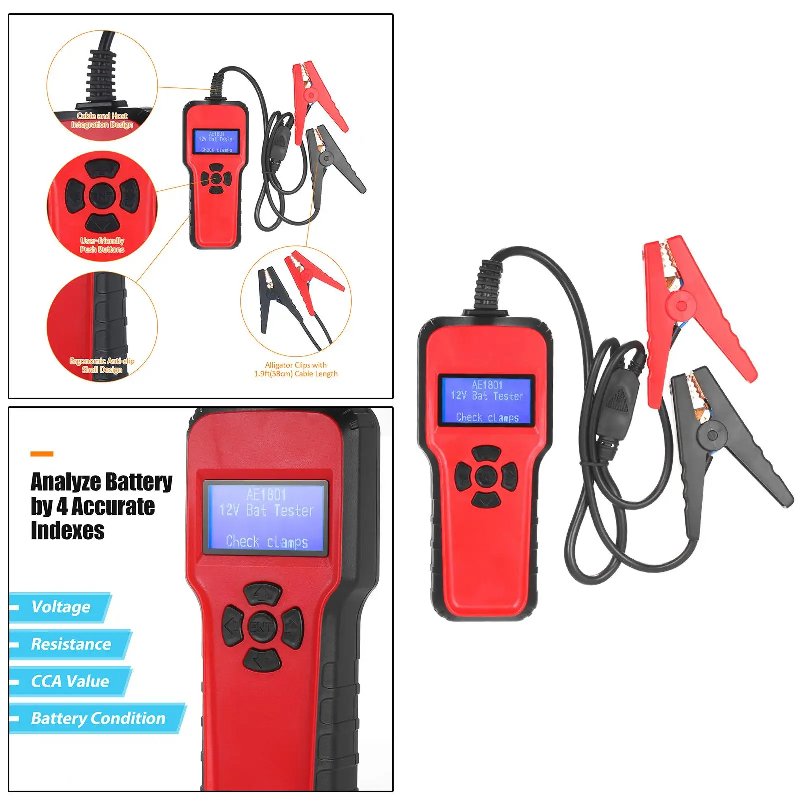 Car Battery Tester Battery Analyzer 12V Electronic Auto Relay Tester Upgrade