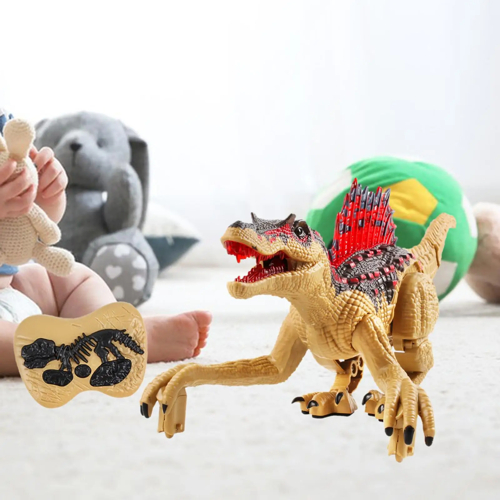 2.4G Remote Control Car Dinosaur Toy Prehistorical Animal Figure Electronic RC Dinosaur for Toddler Party Favor Kids