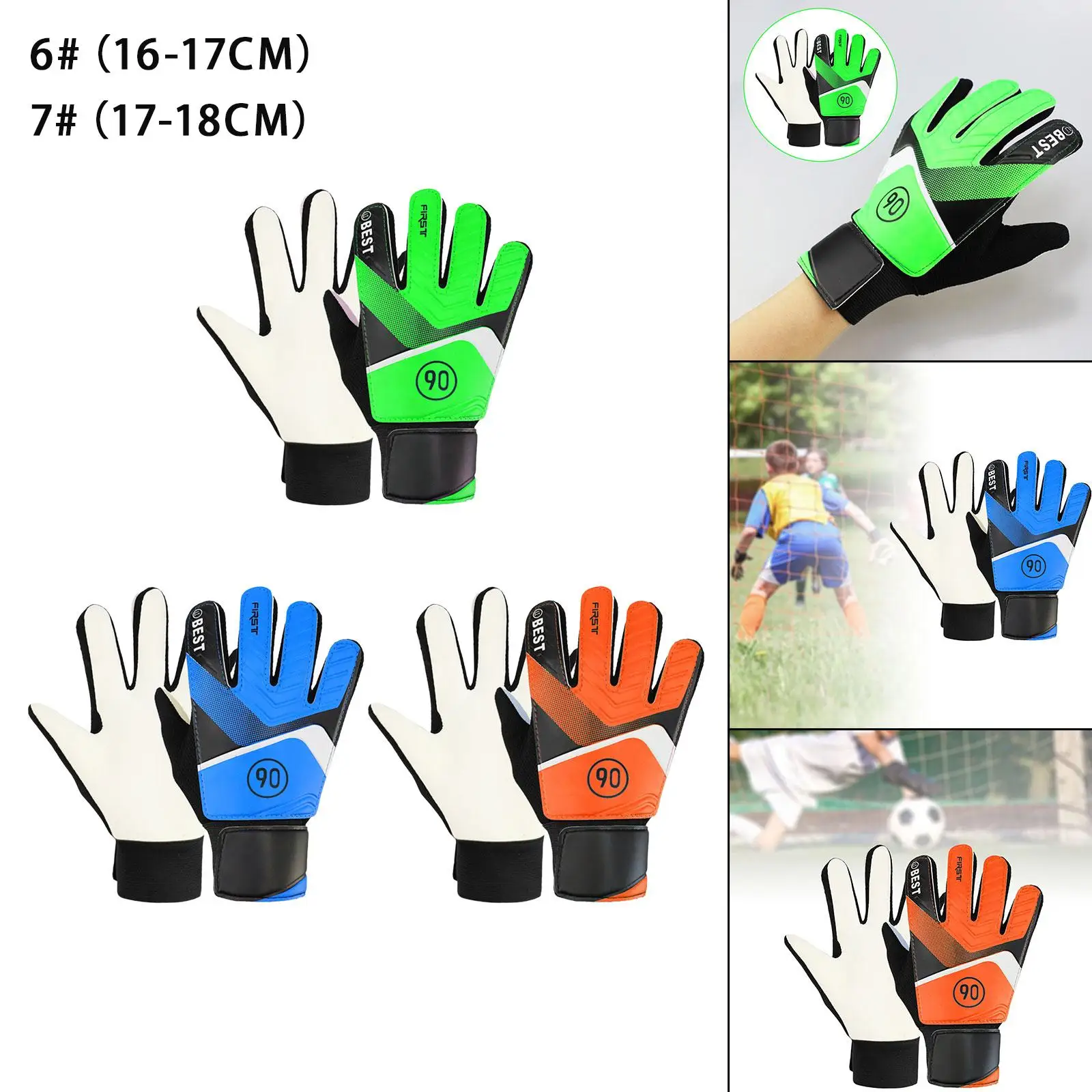 Soccer Goalkeeper Gloves Soccer Gloves High Performance Breathable Nonslip Latex Foam Padding Soccer Goalie Gloves for Kids