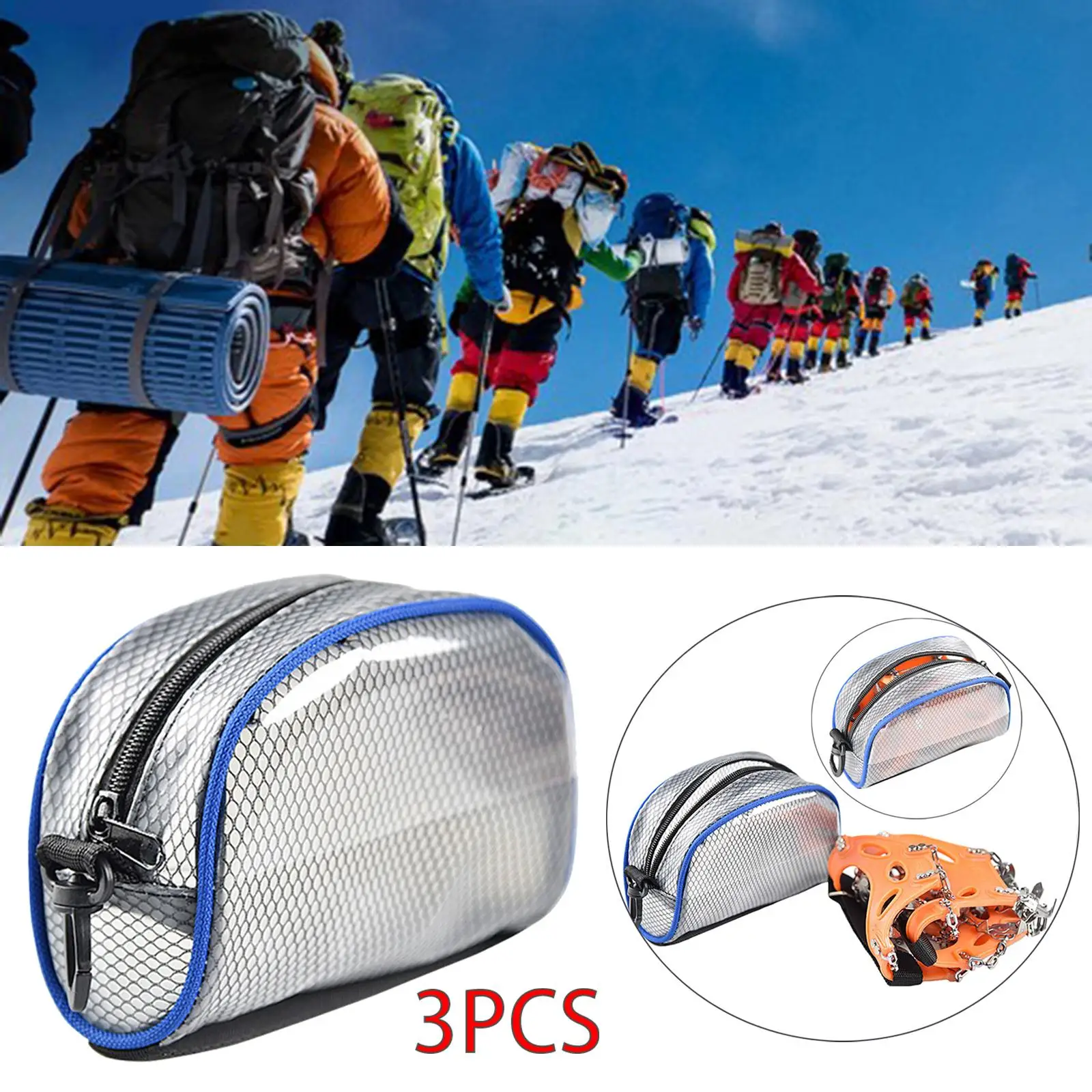 Outdoor Portable Crampon Bag Shoe Bag Cover Shoe Cover Ultralight Waterproof Holders for Walking Adventure Jogging Hiking Sports