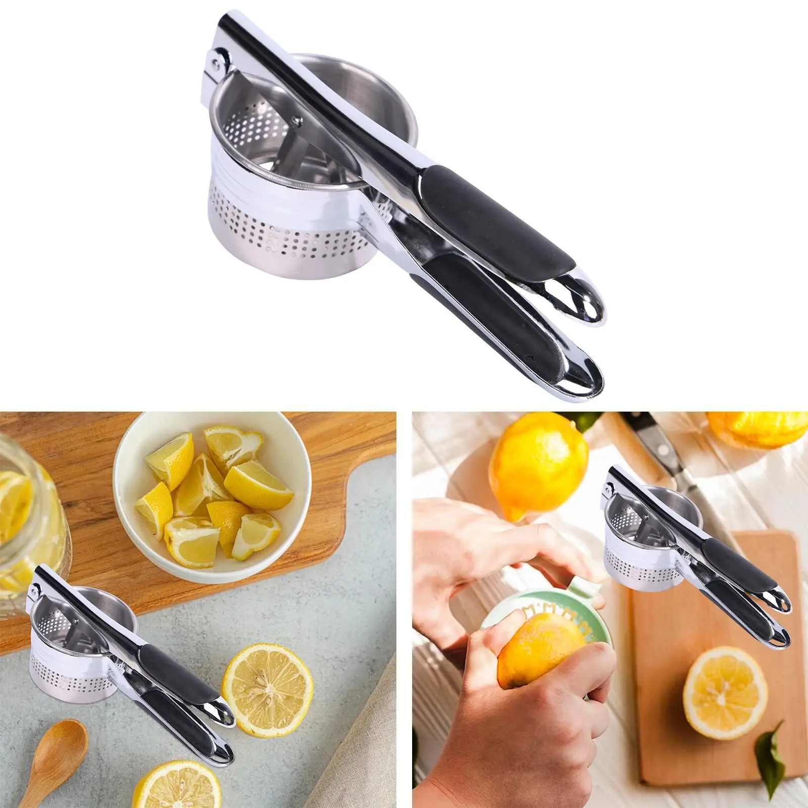 Fruit Lemon Squeezer Potato Ricer Professional Mashed Heavy Duty Hand Juicer Press for Kitchen Home Pinic Outdoor Grapefruit