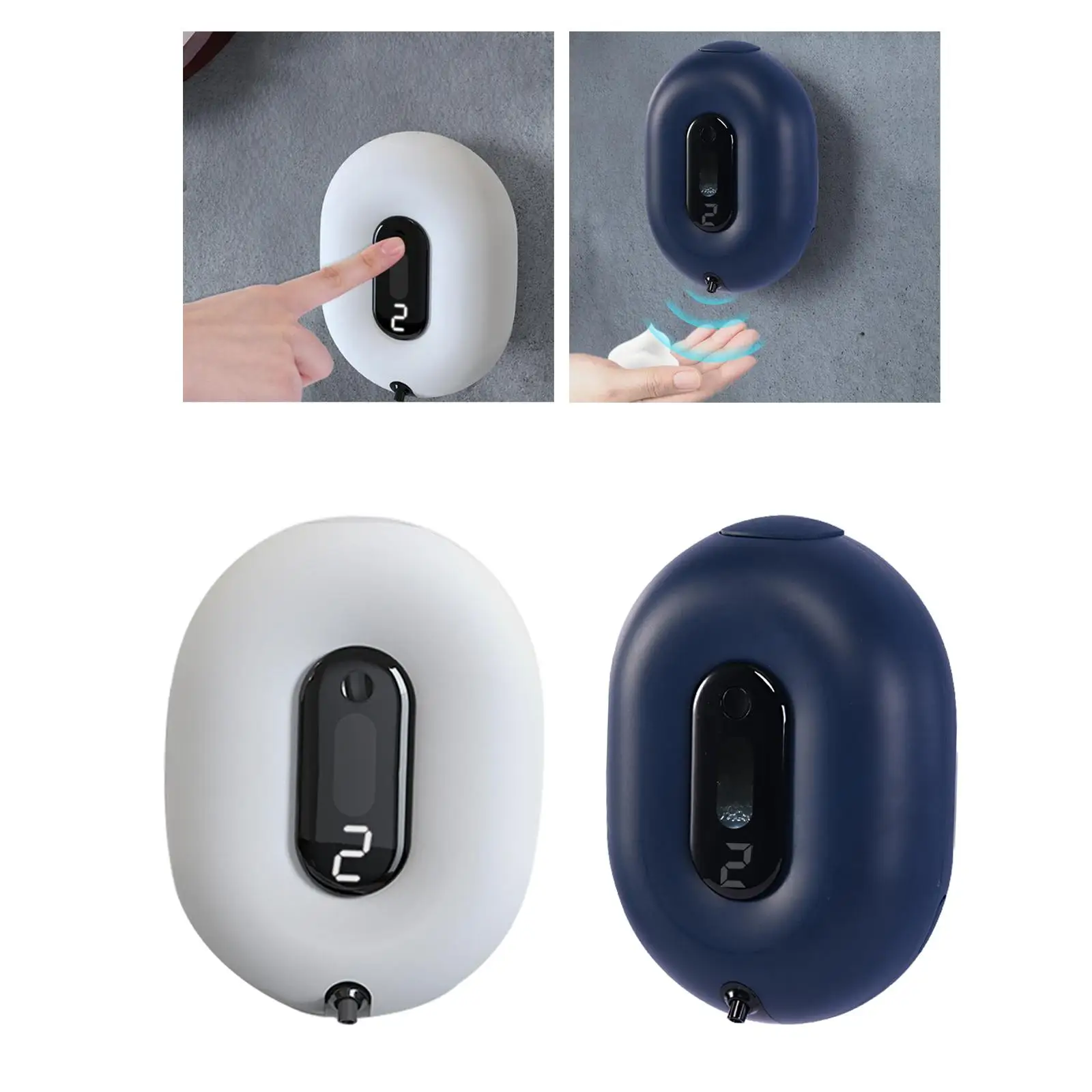 Automatic foam Soap Dispenser USB Charging Wall-mounted Donut Soap Liquid Dispenser For Bathroom School