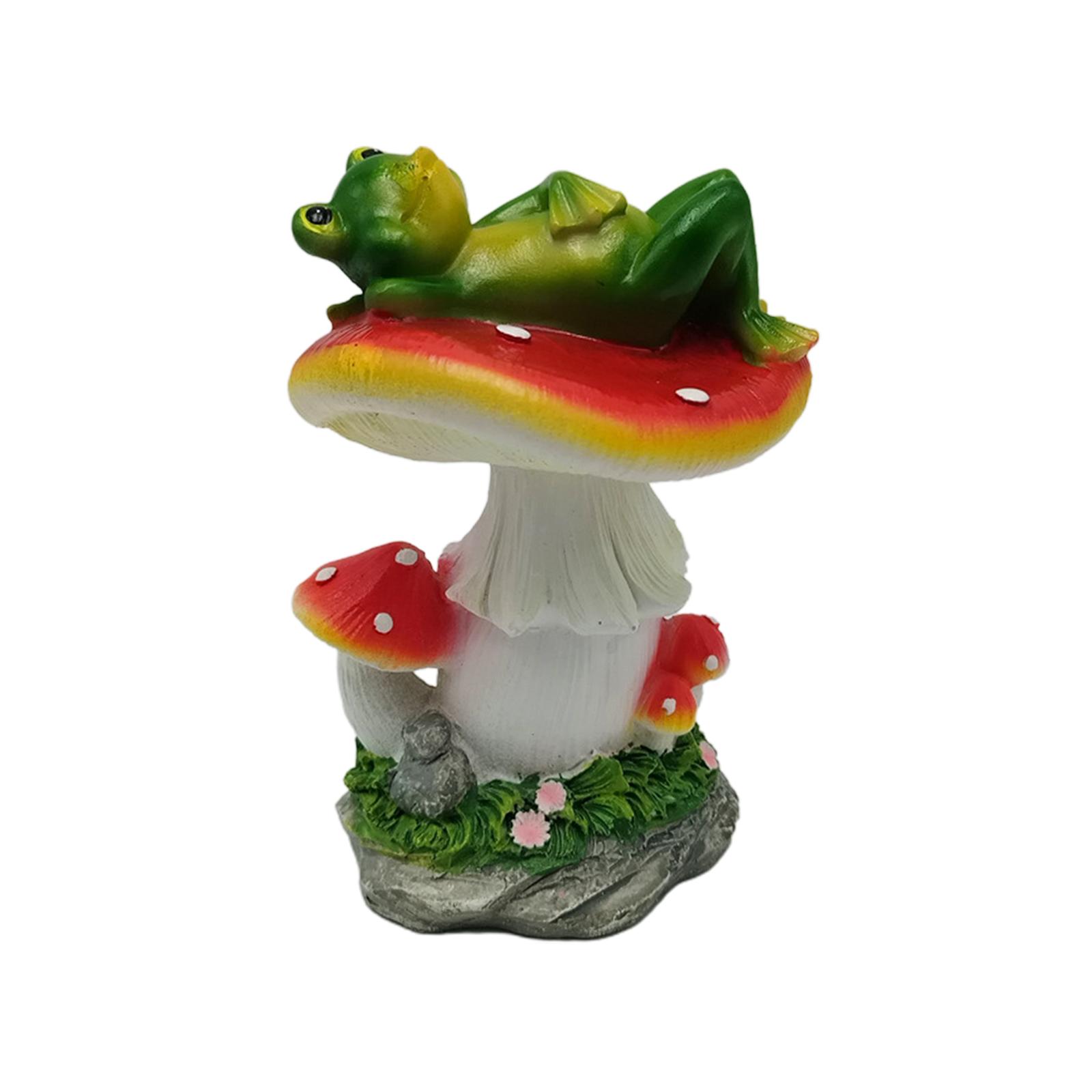 Adorable Frogs Sculpture Novelty Collectibles Frog Statues Frog Laying on for Shelf Home Accent Outside Porch Yard