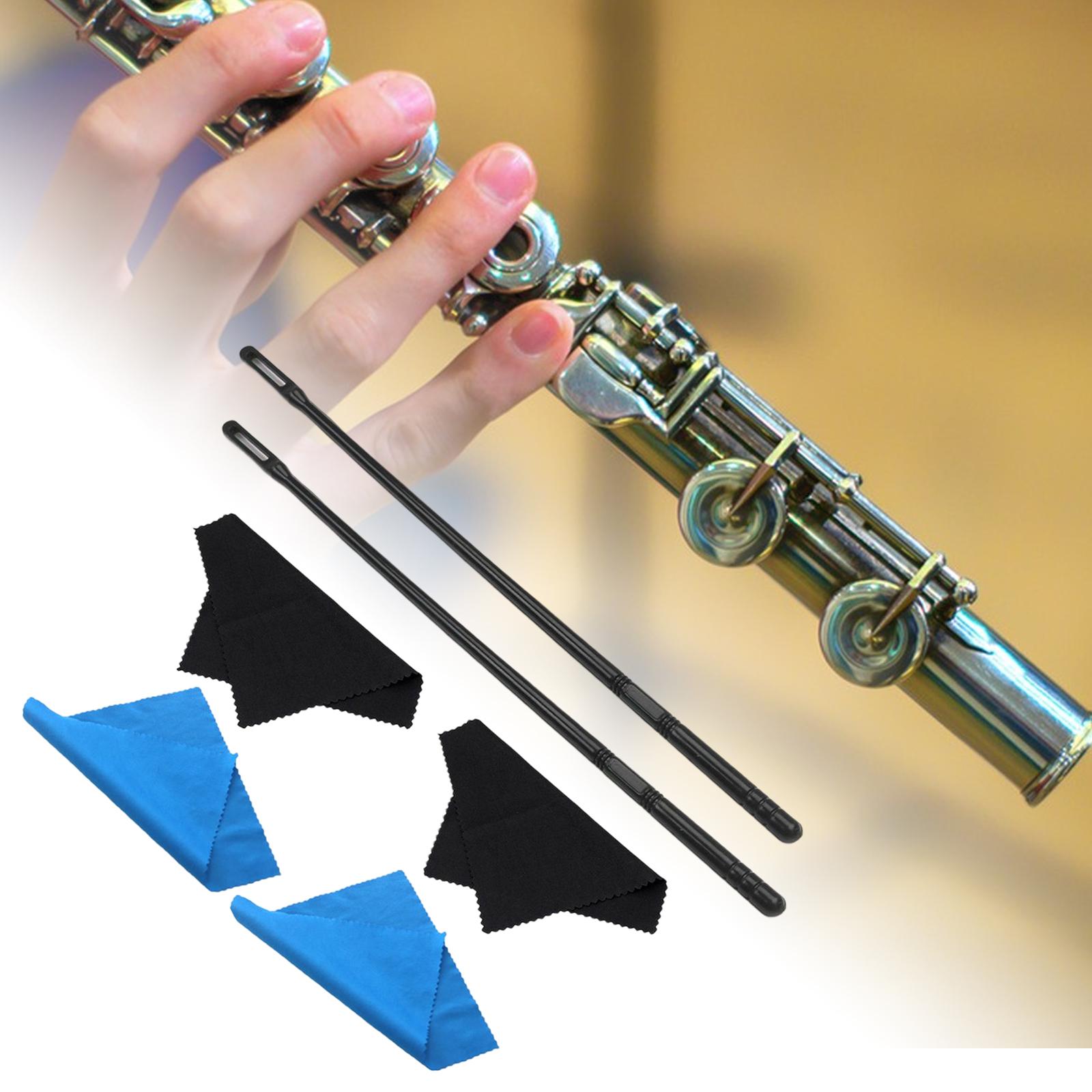 Description Picture 4 of itemFlute Cleaning Rod with 4Pcs Cleaning Cloth Flute Cleaning Supplies Cleaning Swabs Lightweight Dust Woodwind Flute Cleaner