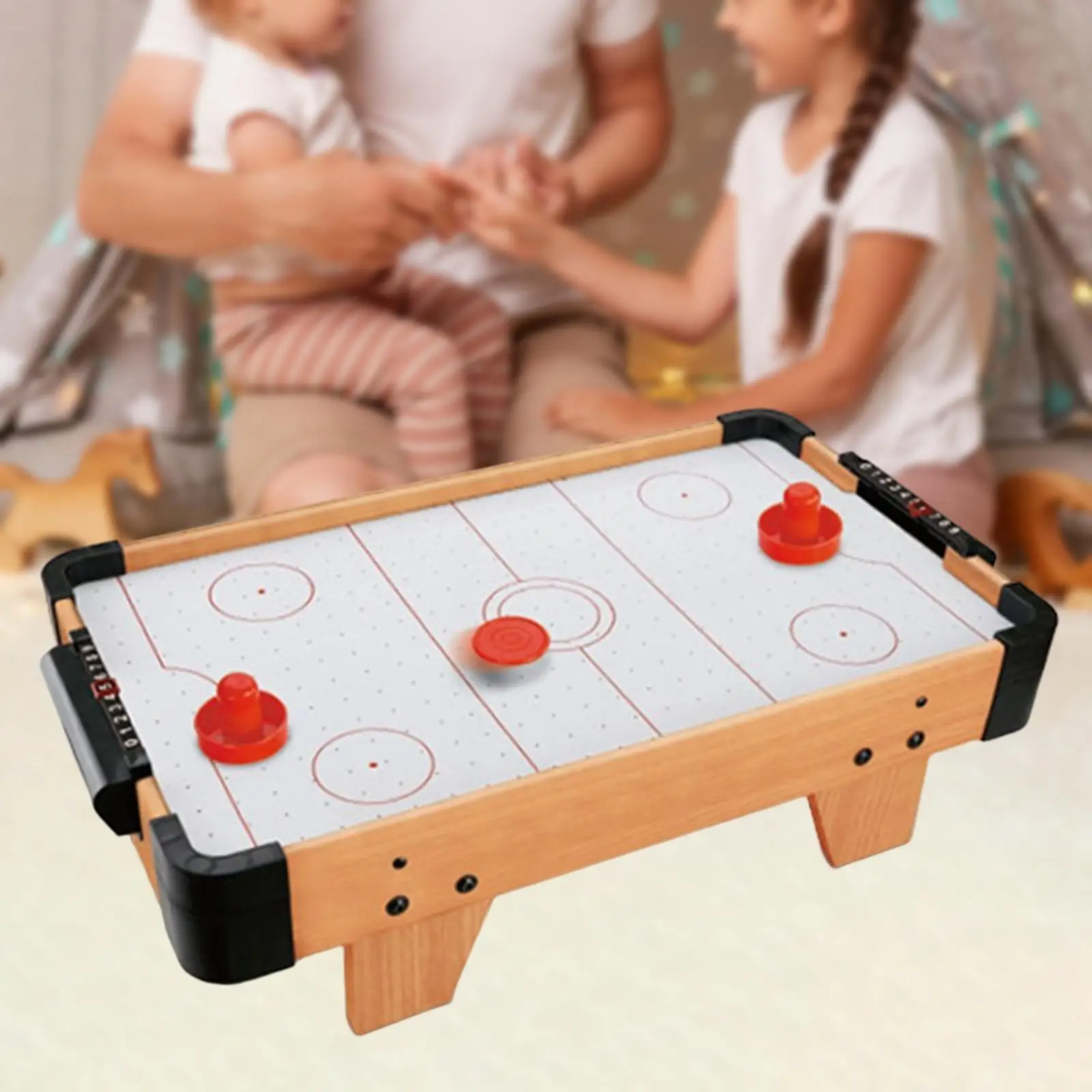 Mini Air Hockey Board Game Parent Child Interactive Desktop Playing Field Family Game for Adults Toddler Girls Boys Children