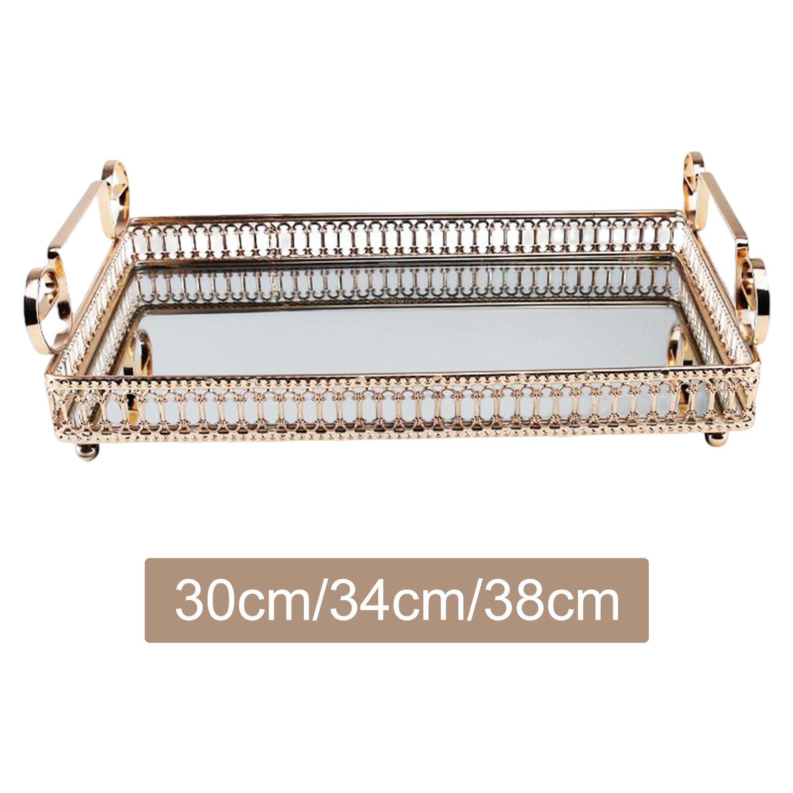 Household Mirror Serving Tray Rectangle Fruit Plate Display Storage Storage Platters for Chocolate Coffee Sundries Snacks Lunch