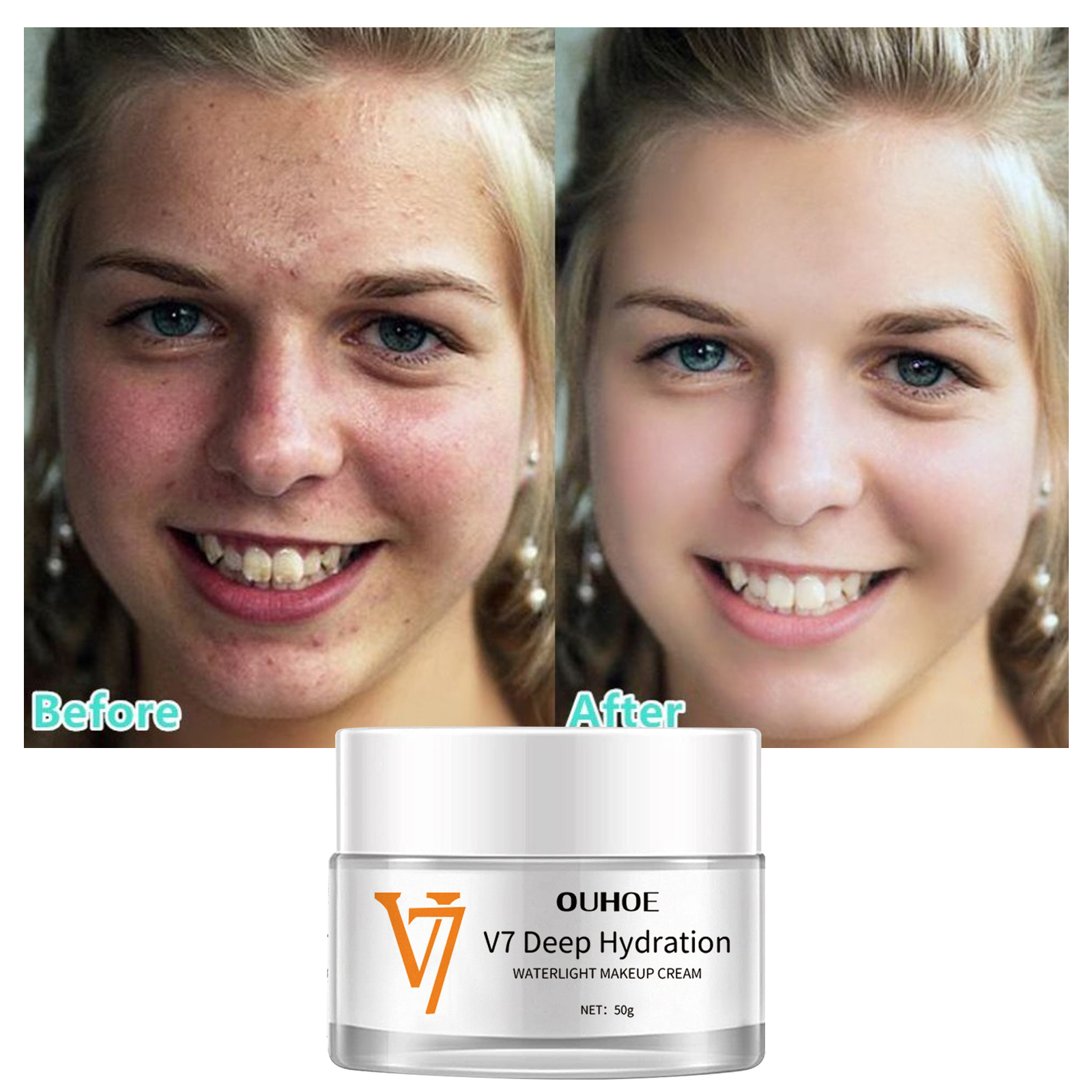 Best of Face Cream V7 Deep Hydration Waterlight Instant Whitening Moisturizing Cream Vitamin H Nourish Brighten Skin Tone Fade Blemishes Reviews & Tips