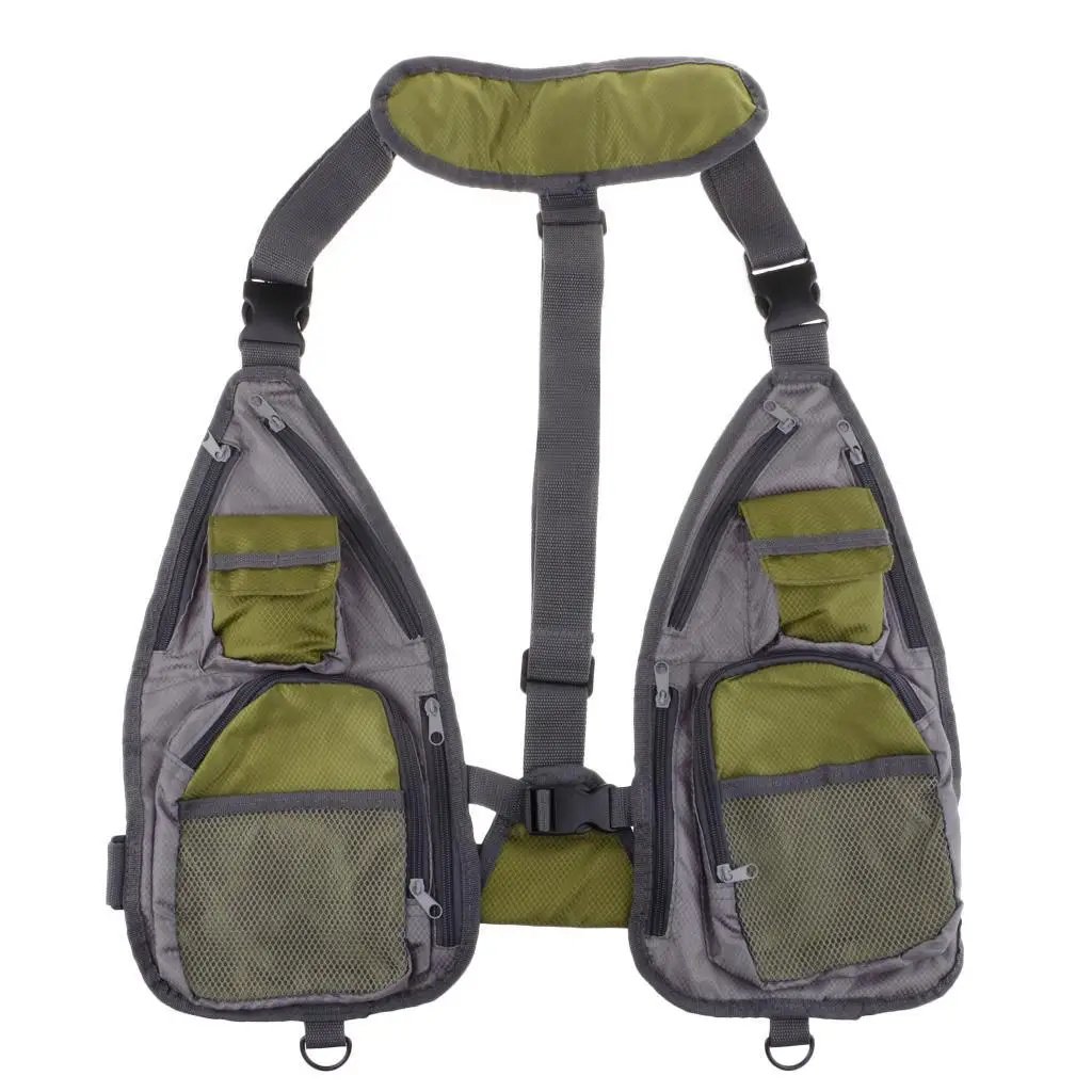 Adjustable Fly Fishing Vest Waistcoat Chest Bag Outdoor Fishing