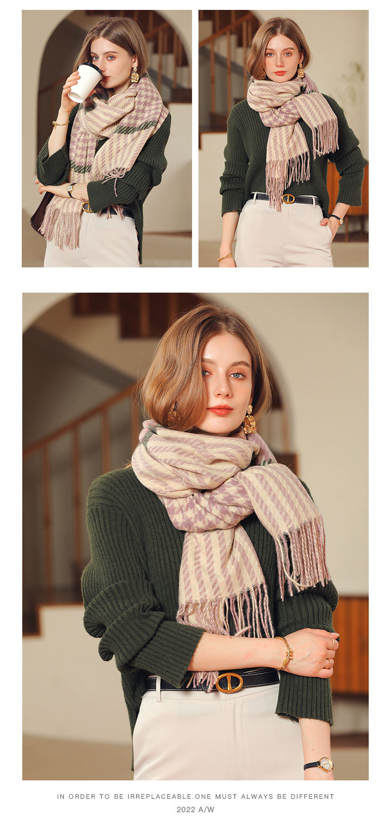 Mode Grün Schal Frauen Design Kaschmir Schals Für Männer Dame Schal Wraps Quaste Pashminas_voghion.com