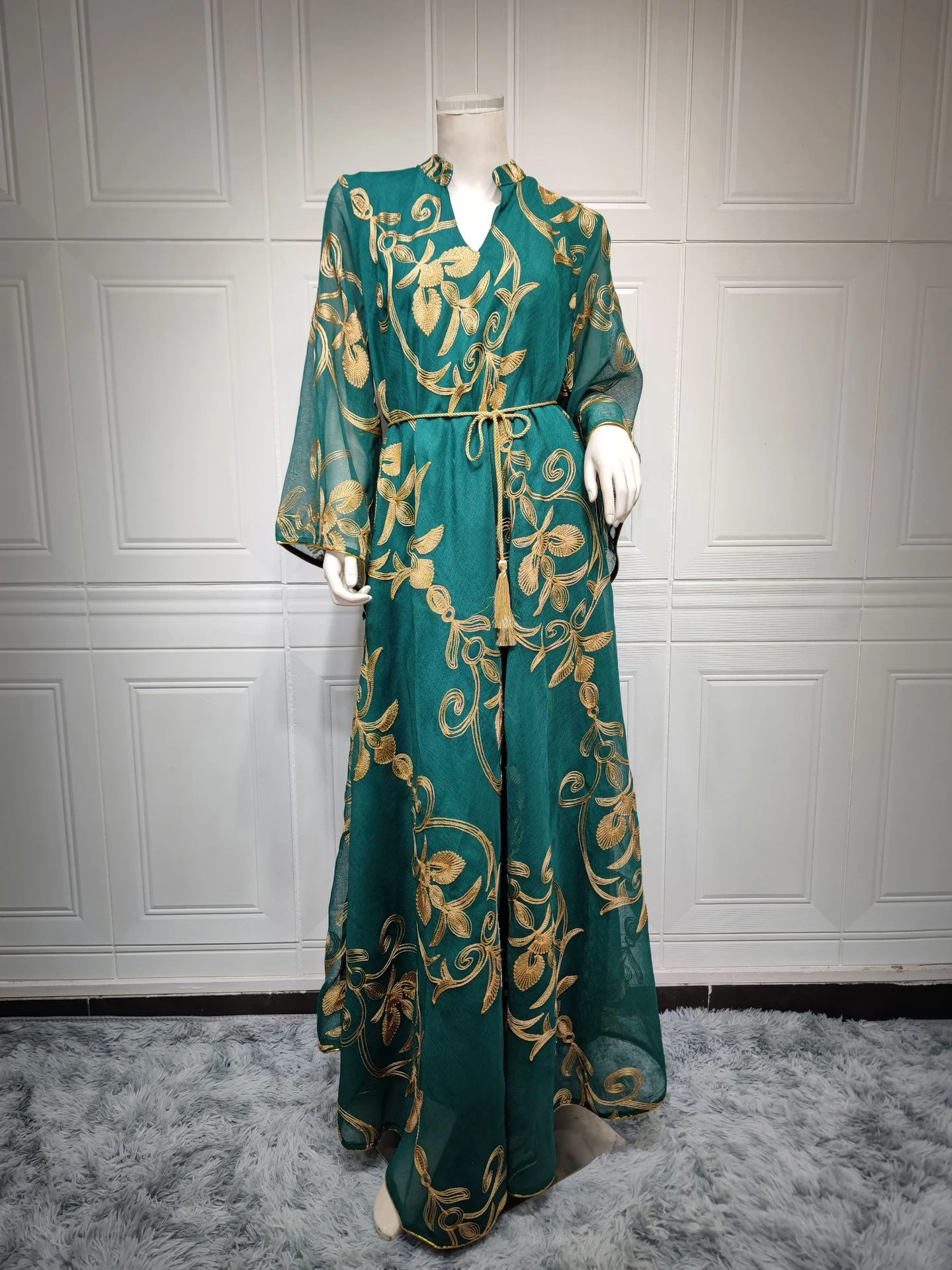 Eid Ramadan Muslim Abaya Women Party Dress Embroidery Stand Collar Prayer Morocco Abayas Gowns Dubai Arabic Robe Vestidos 2023