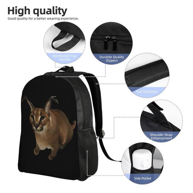 Big Floppa Cash Backpack For Student School Laptop Travel Bag Big Floppa  Gosha Cat Meme Russian Cat Caracal - AliExpress