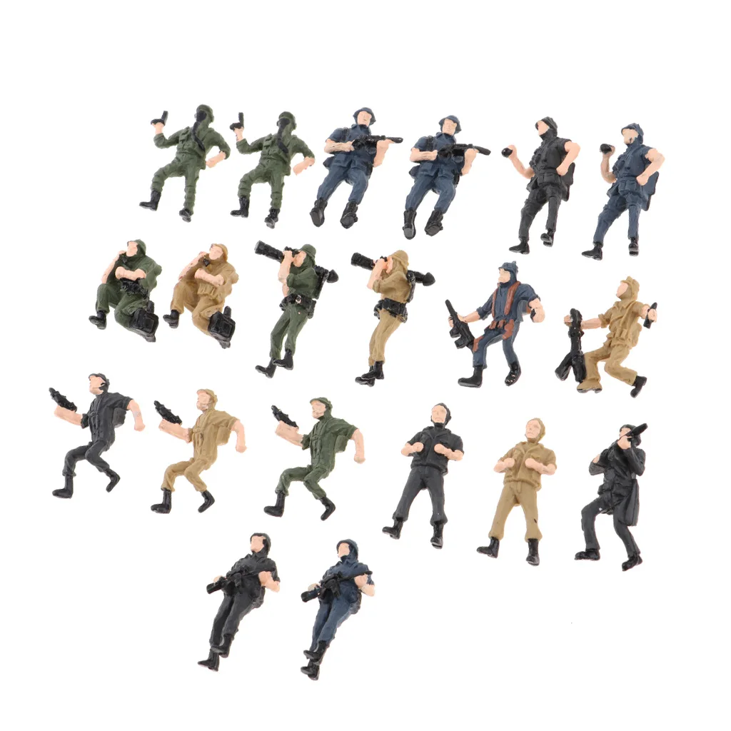 20 Pieces 1/75   Model Soldiers Action Model Figure People Toy