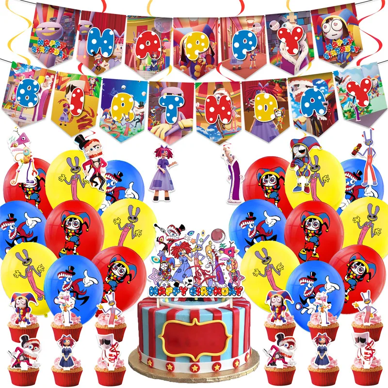 THE AMAZING DIGITAL CIRCUS festa di compleanno bambini torta in lattice  decorati