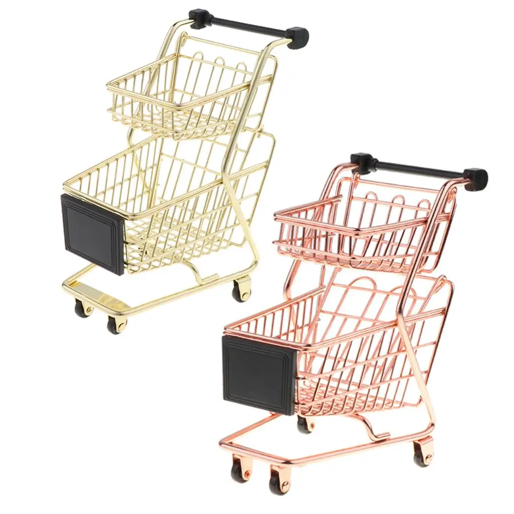 little hand Trolley Supermarket Trolley Pen / Pencil / Card Holder Desktop Decor