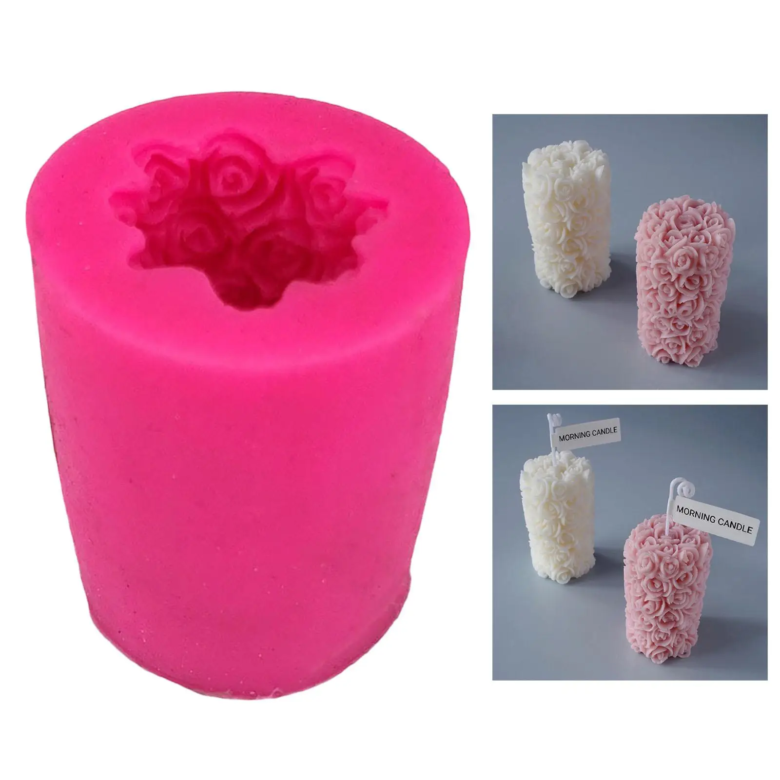 Handmade Rose Flower Candle Mold Resin Casting Plaster Candle Making Mould