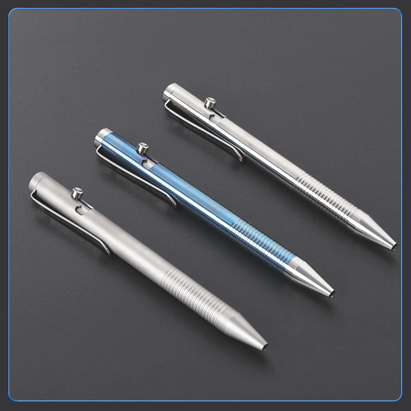 2Pcs Luxury Bolt Action Pen Titanium Alloy G2 Compatible Rollerball Pen Retractable Ballpoint Pen Office Professional Business