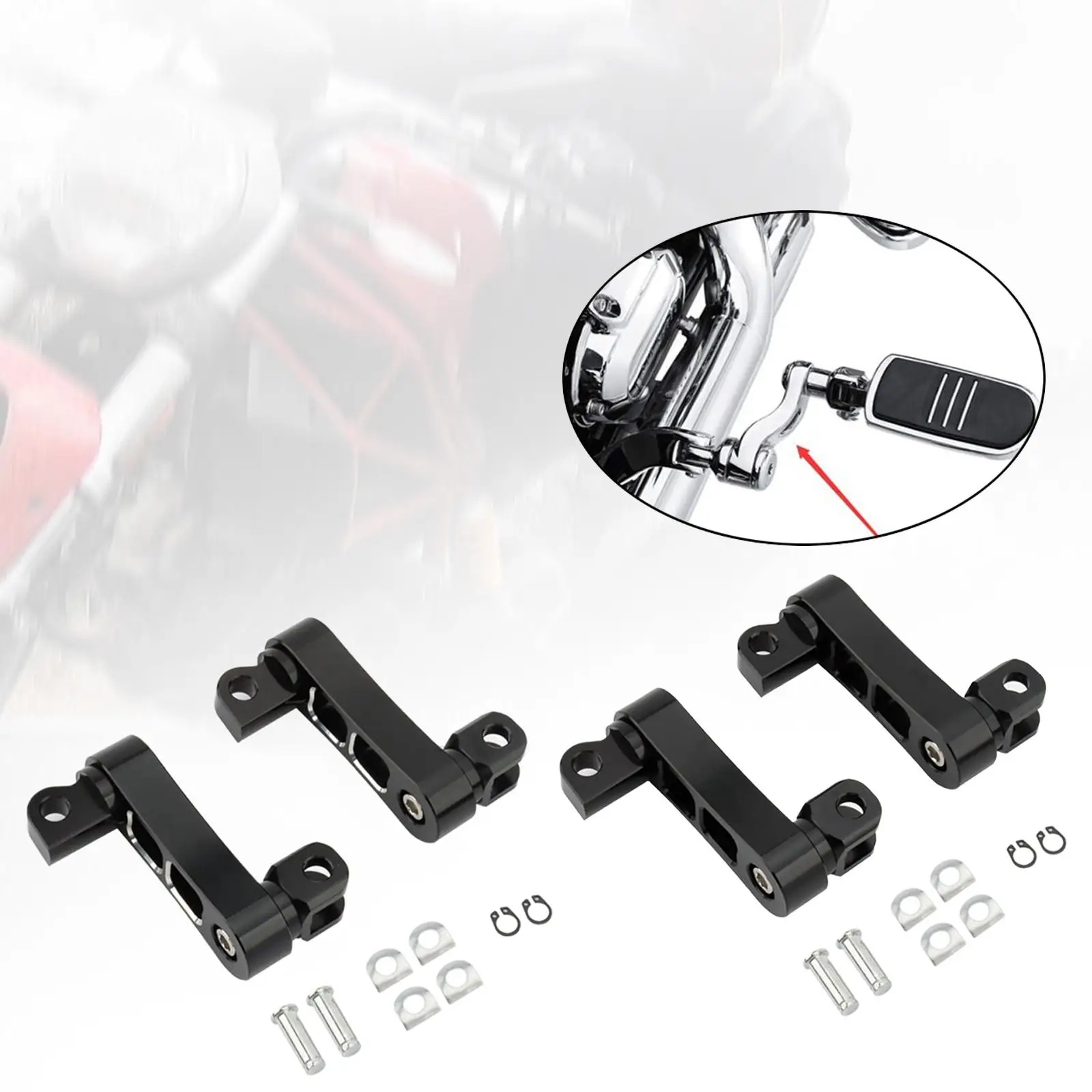 Motorcycle Passenger Footpegs Extensions 500264235A2 Aluminum Stable Performance and Screws Foot Peg Clamp Support Adjustable