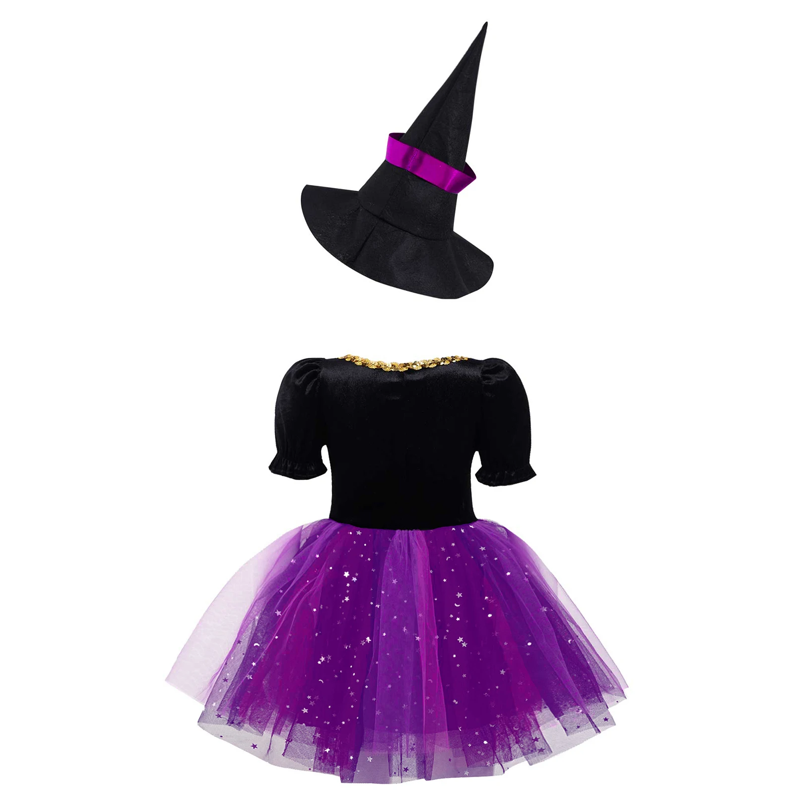Costume Gótico, Glittery Mesh Tutu, Purim Hat, Festa de Carnaval, Halloween