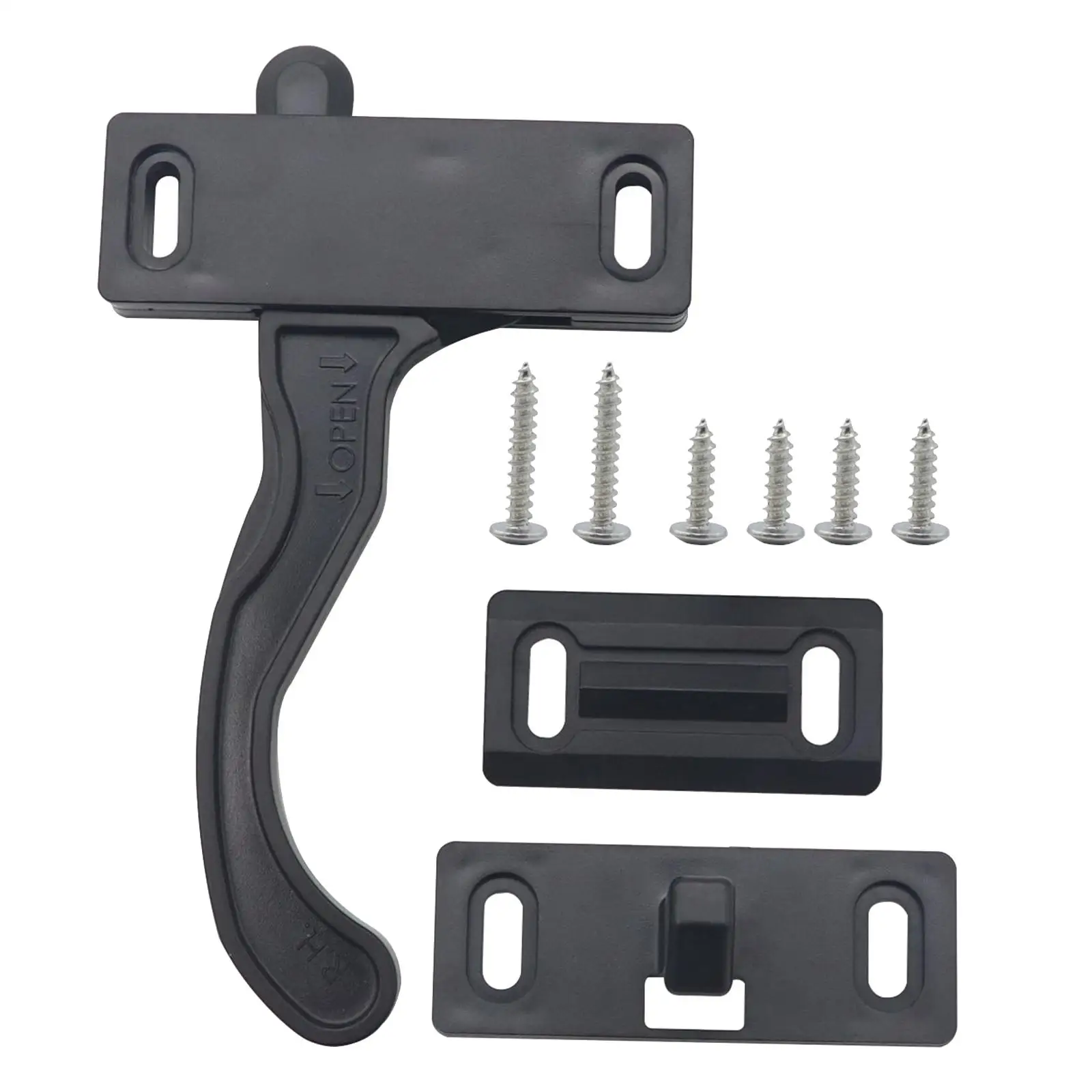 RV Screen Door Latch PP Car Accessories Right Hand Handle Kit for Motorhome Trailer Cargo Travel Convenient Installation