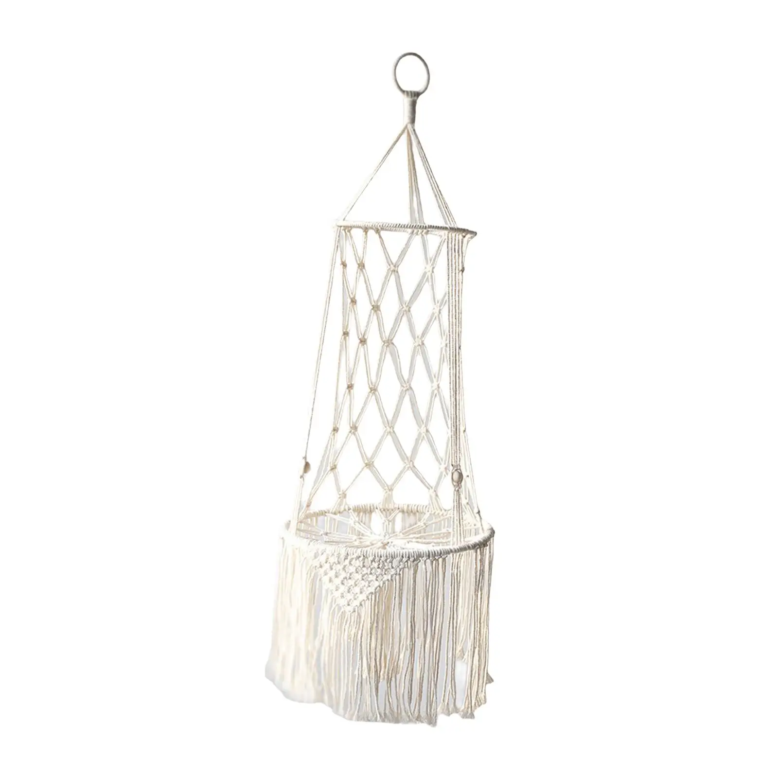 Macrame Cat Hammock Decoration Cotton Rope Gifts Tassel Boho Tapestry Hand Woven Beige Hanging Cat Cage House Nest for Wall