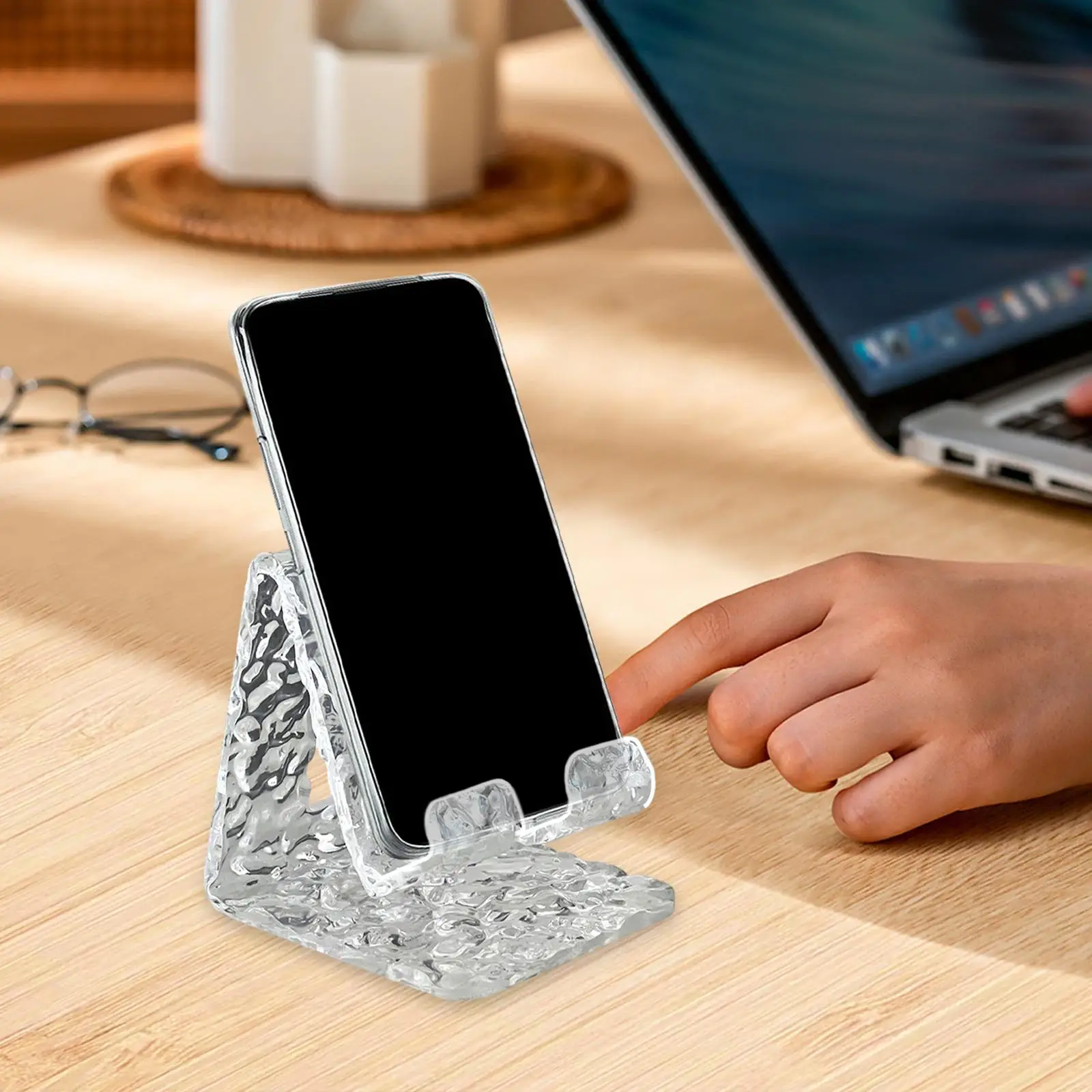 Phone Stand Acrylic Phone Bracket for Bedroom Desktop Living Room