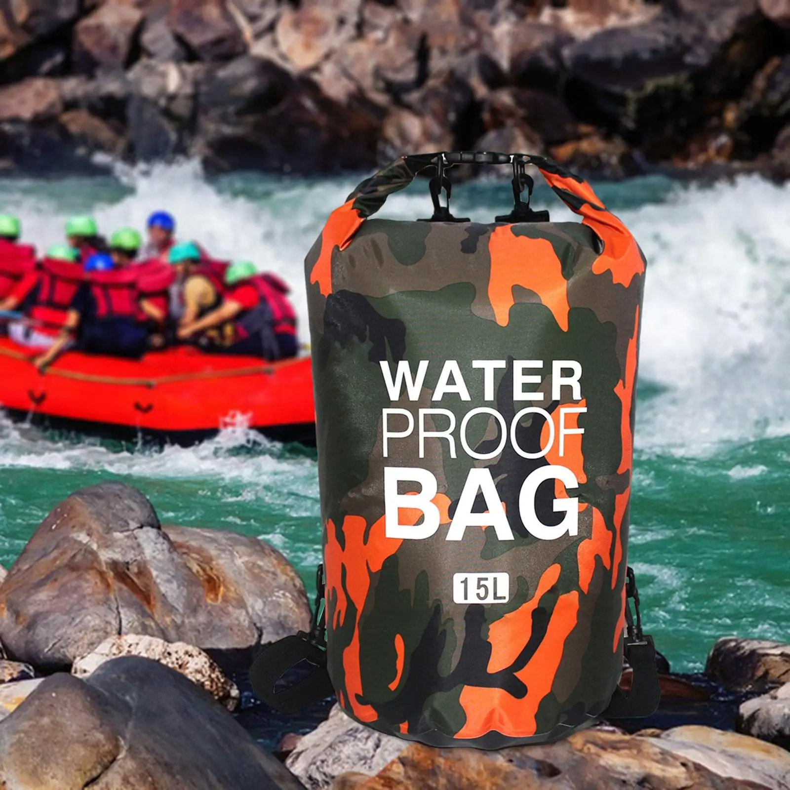 Waterproof Backpack Heavy Duty Storage Sack Dry Bag for Hiking Phone Kayak