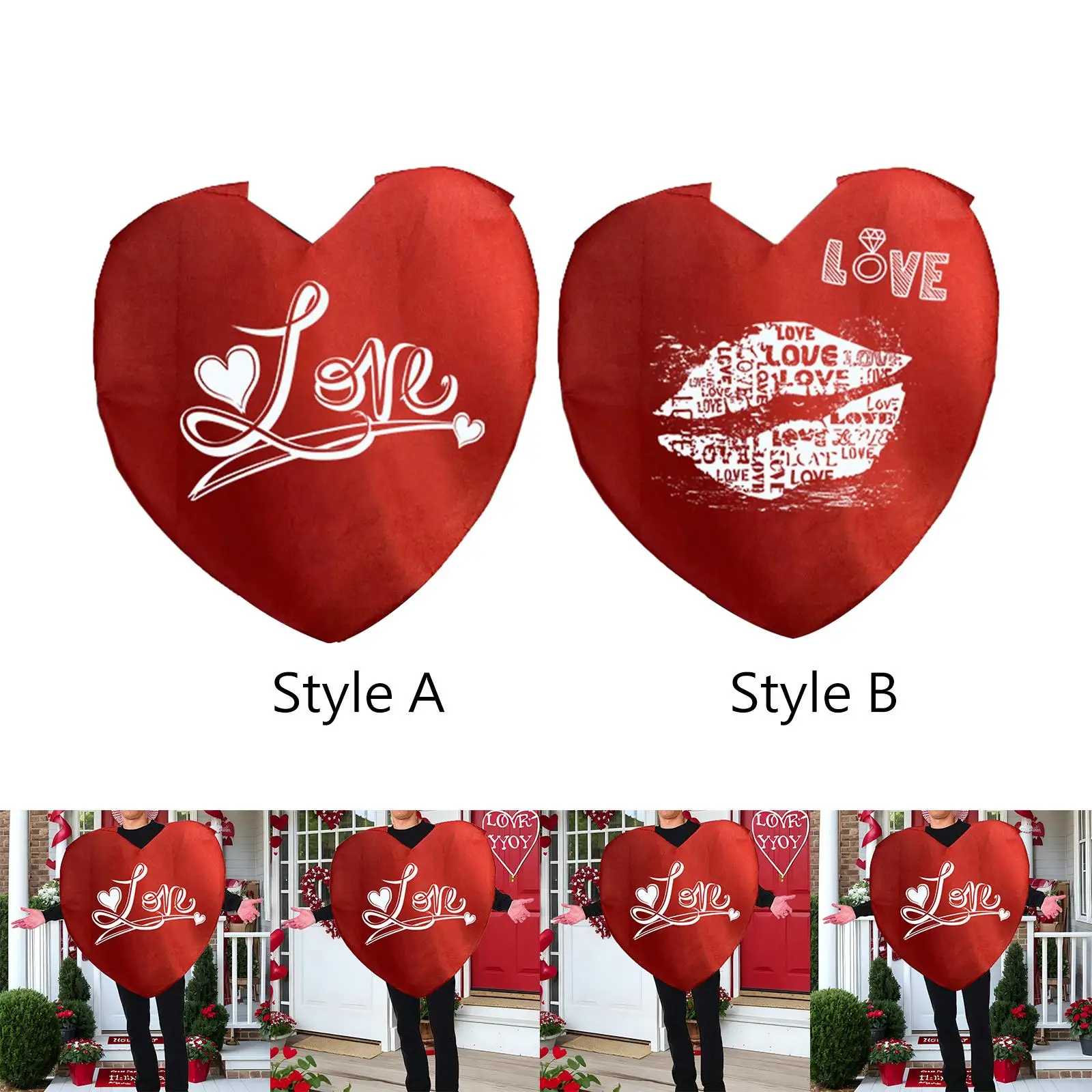 Valentine`s Day Heart Costume Props Decoration Funny Valentine Day`s Clothes for Cosplay Performance Christmas Birthday Carnival