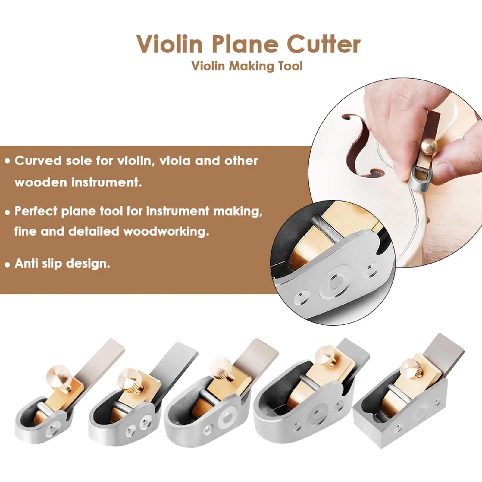 Violin Thumb Planer Cutting Machine Luthier Tool for Wooden Instrument C Woodworking Planer Cutter Curved Sole Flat Bottom
