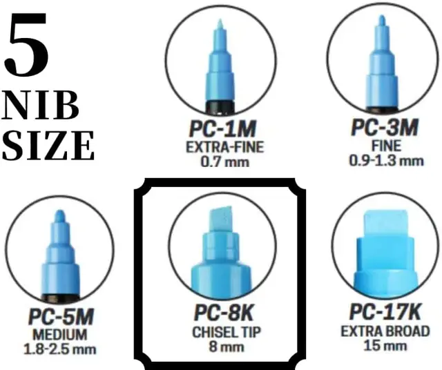 Japón Uni Posca-rotulador de pintura PC-1M 12C, rotuladores acrílicos de  Punta extrafina de 0,7mm a base de agua, rotuladores de dibujo para pintar,  regalo