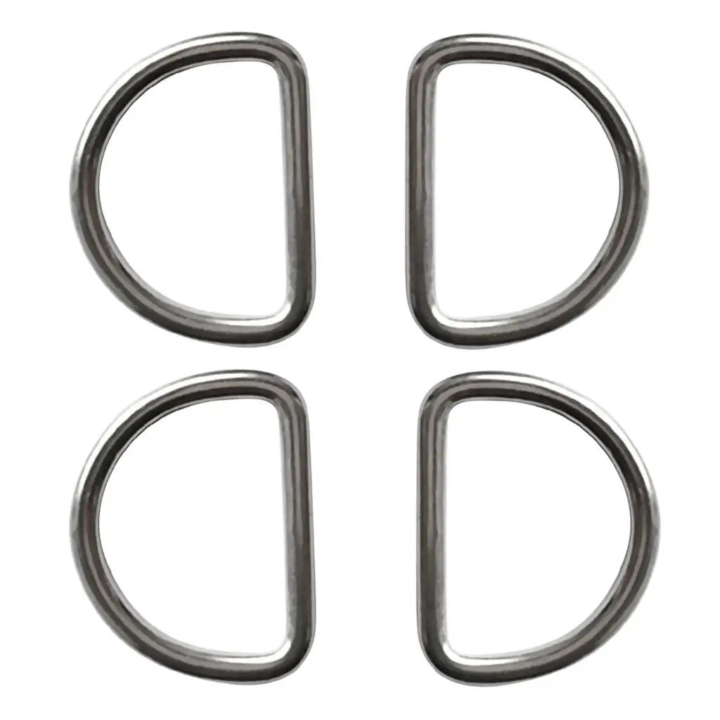 4pcs Diving Scuba D Ring For 30mm Webbing  6 Stainless Steel