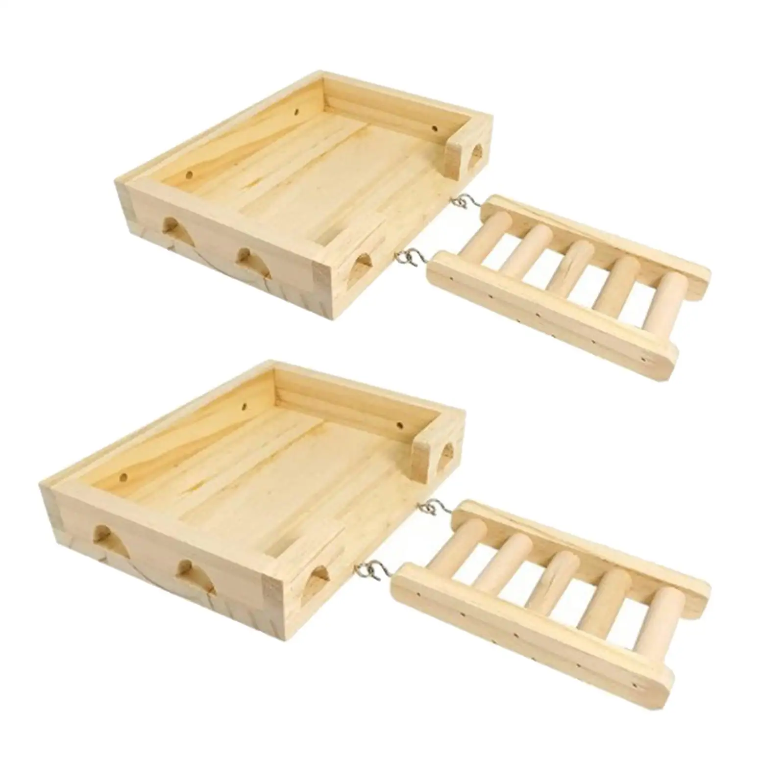 Hamster Wooden Ladder Toy Accessories Portable Playground Platform Play Toys Chewing Toy Chewing Exercise Toy Wooden Bird Ladder