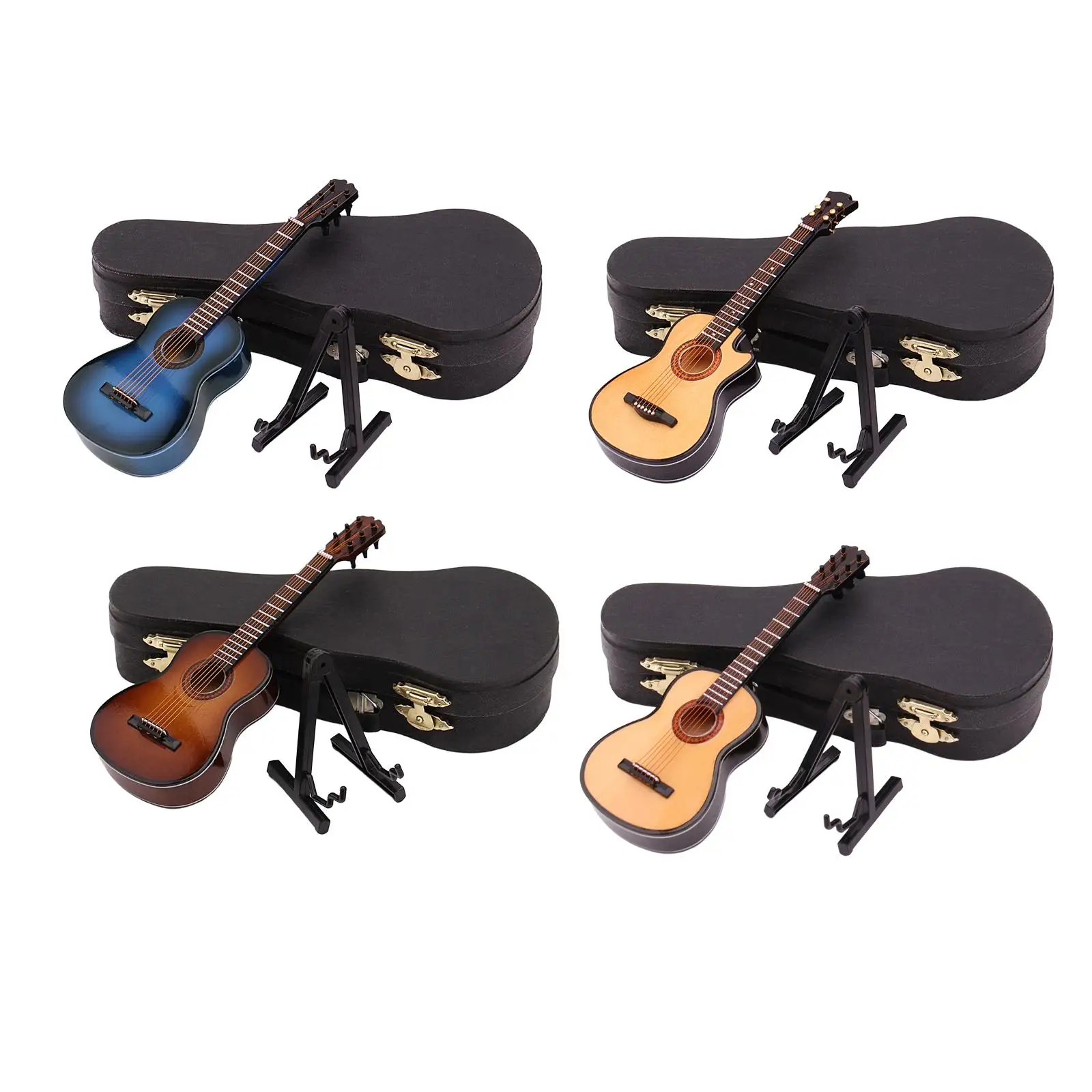 1:12 Scale Wooden Acoustic Guitar With A Case Tumdee Dolls House Instrument 562 