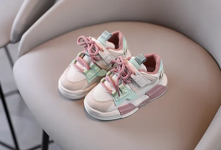 2023 Frühling Kinder Mädchen rosa Schuhe Herbst Mesh atmungsaktive Kinder Turnschuhe für 5-18 Jahre Junge leichte Laufs chuh Walking Soft – Detail 2